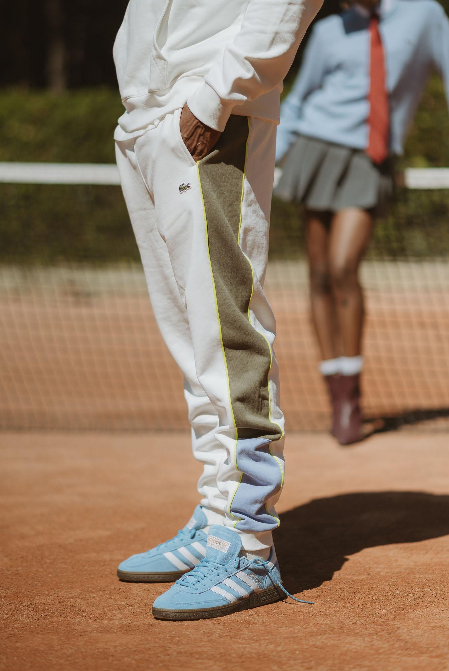 LACOSTE Pantalone sportivo bianco da uomo con motivo color block XH5923 9IV LACOSTE
