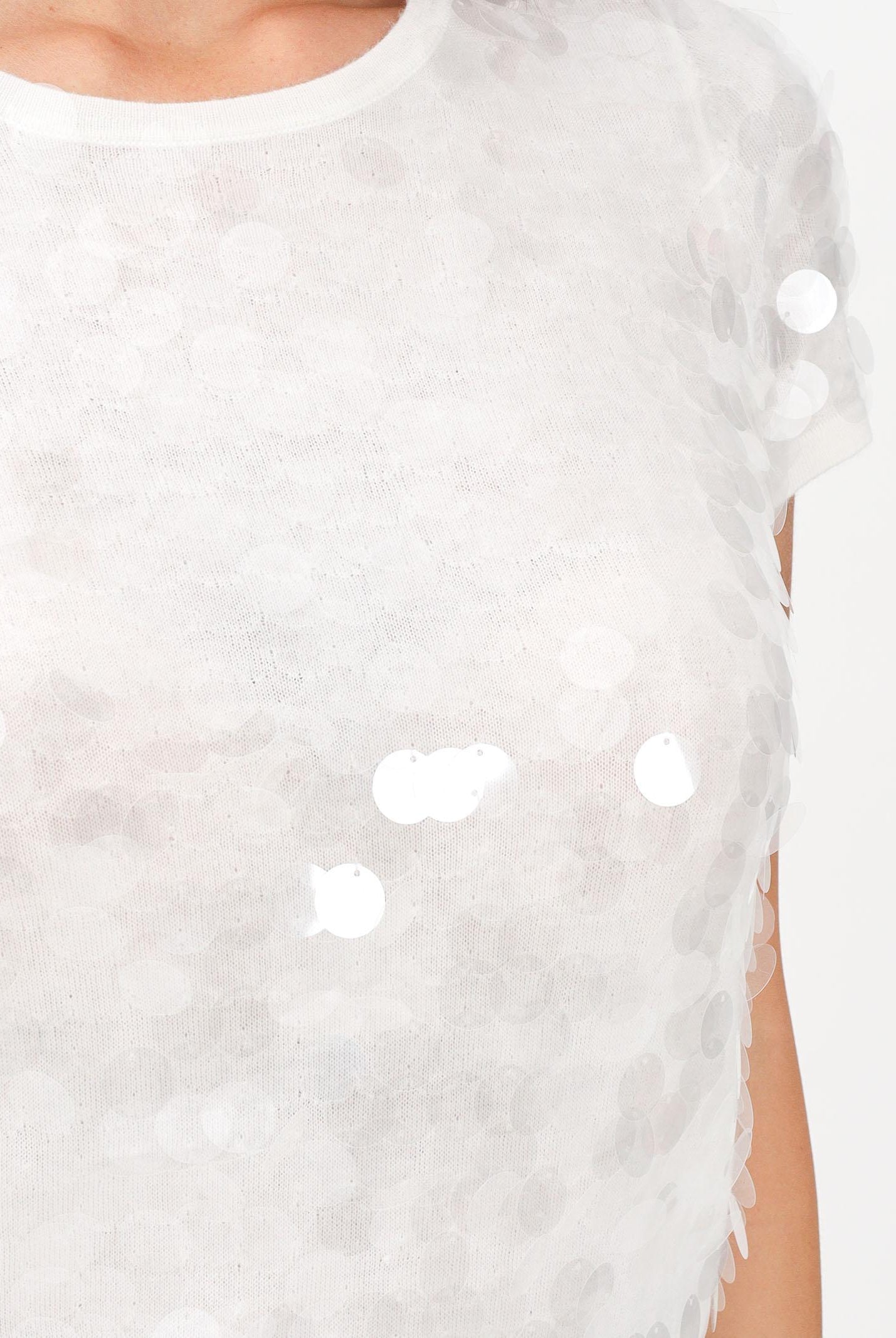 MAX MARA Maglia a manica corta Saio panna da donna con paillette 2526366091600 001 MAX MARA