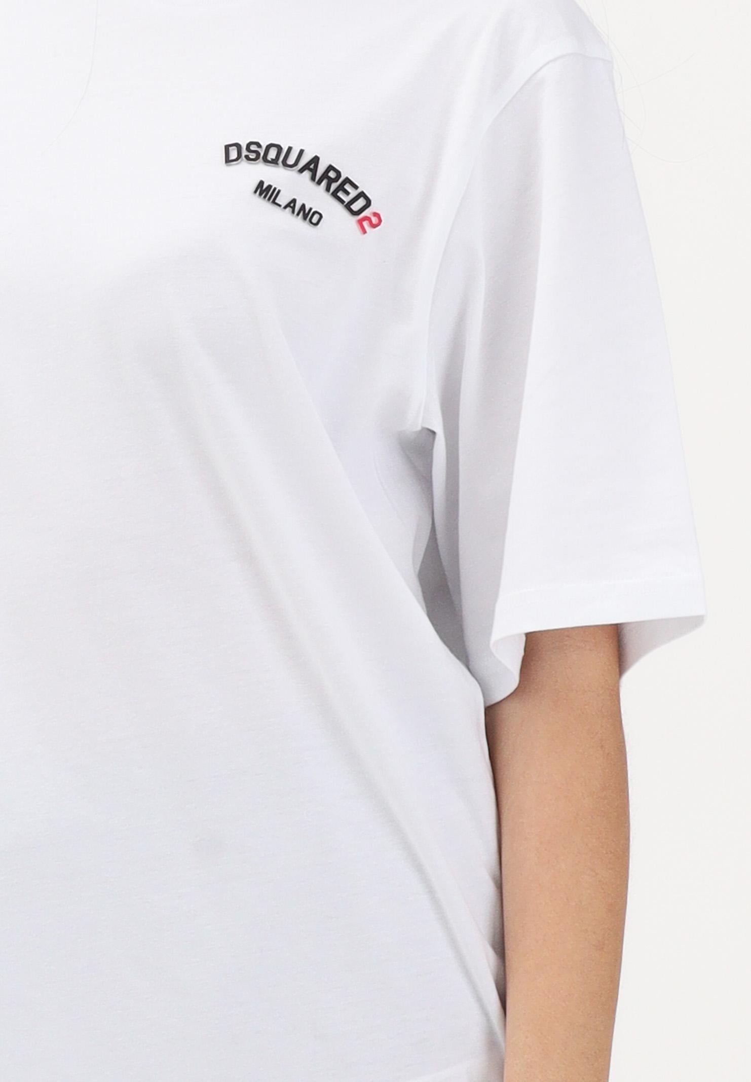 DSQUARED2 T-shirt a manica corta bianca per donna, ragazzi e bambini con logo DQ3169D0AAP DQ100 DSQUARED2