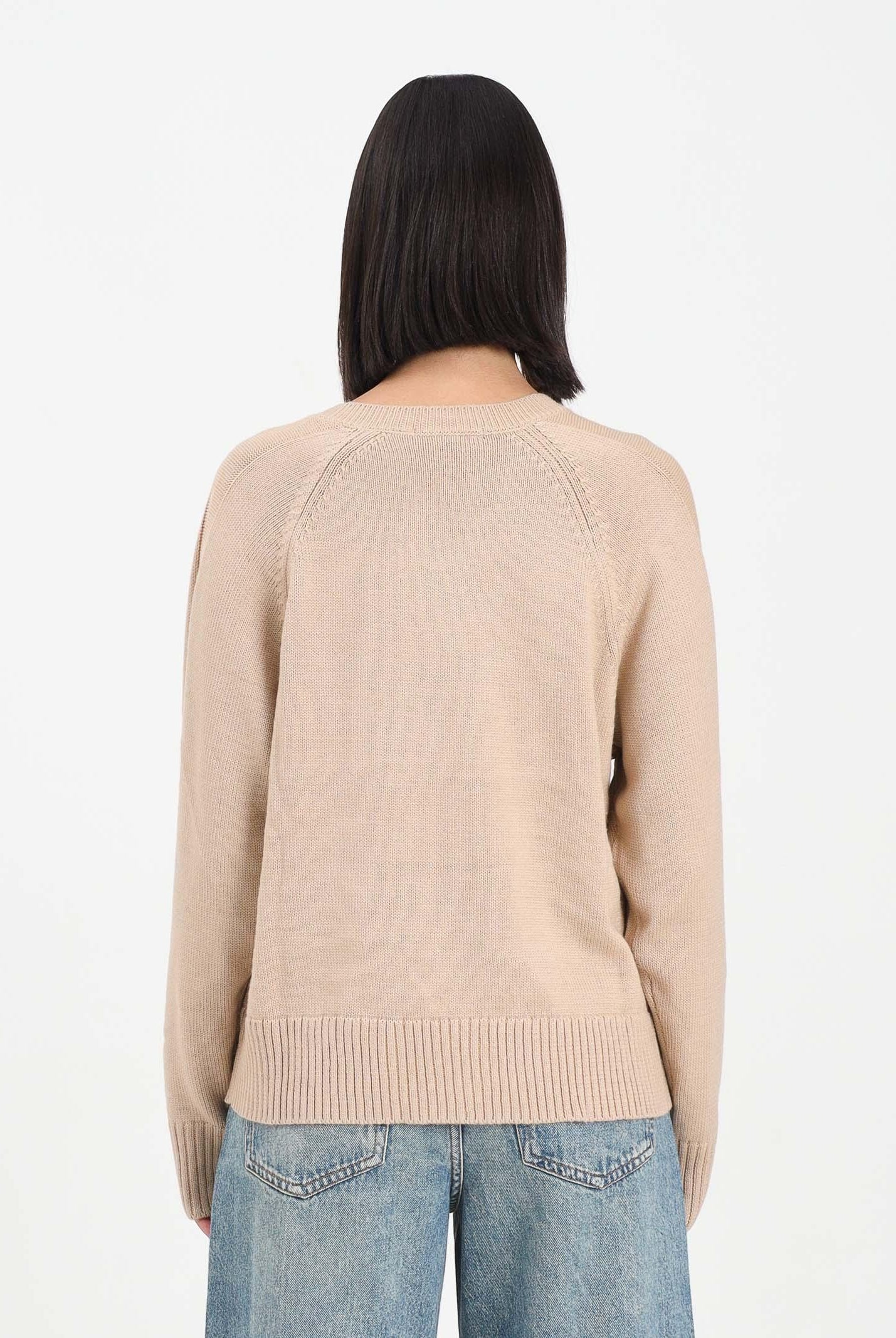 ARMANI EXCHANGE Maglioncino con scollo a V beige da donna XW001335AF13774 U1051 ARMANI EXCHANGE