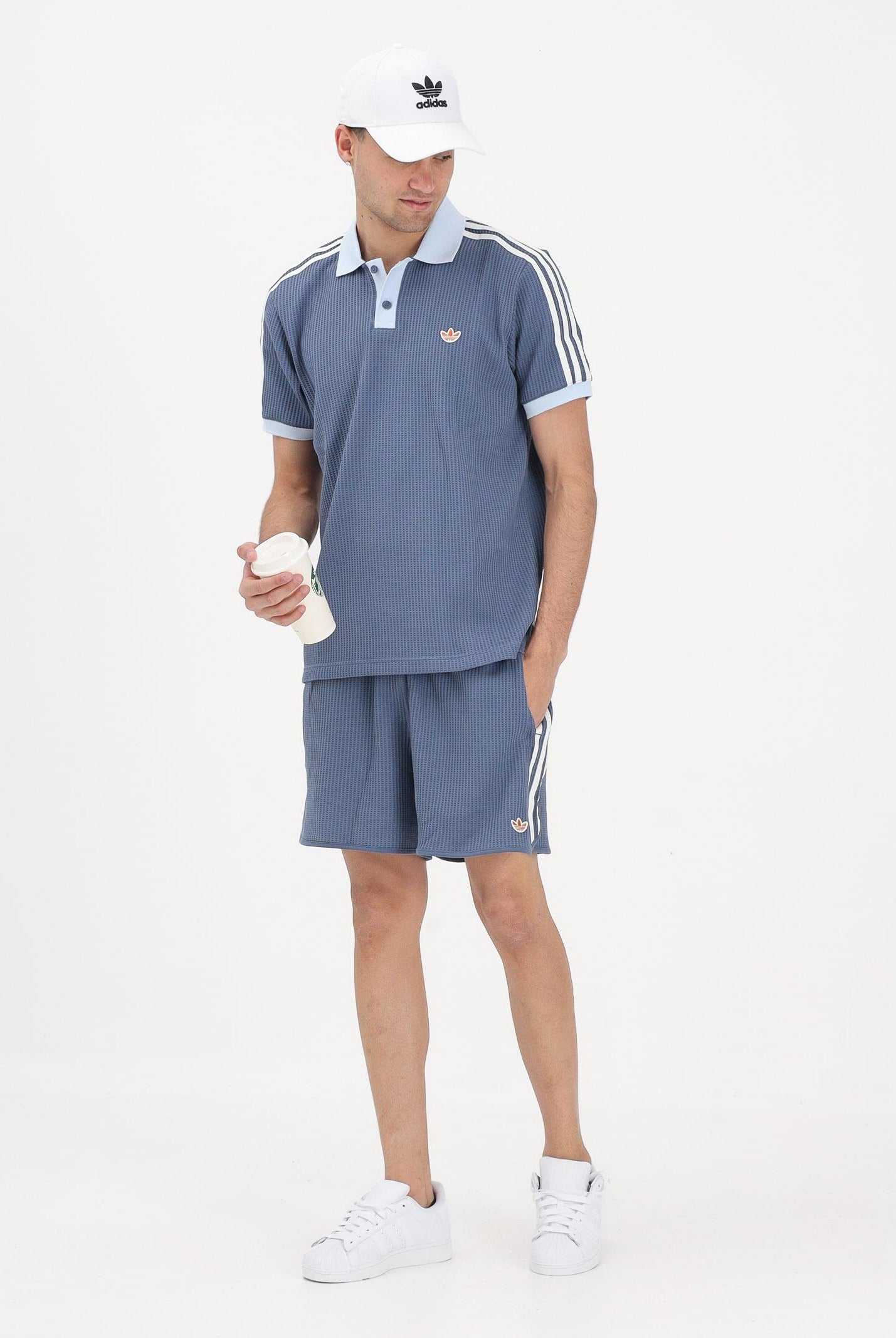 ADIDAS ORIGINALS Shorts sportivo Waffle Sprinter blu soft da uomo KX1246 . ADIDAS ORIGINALS