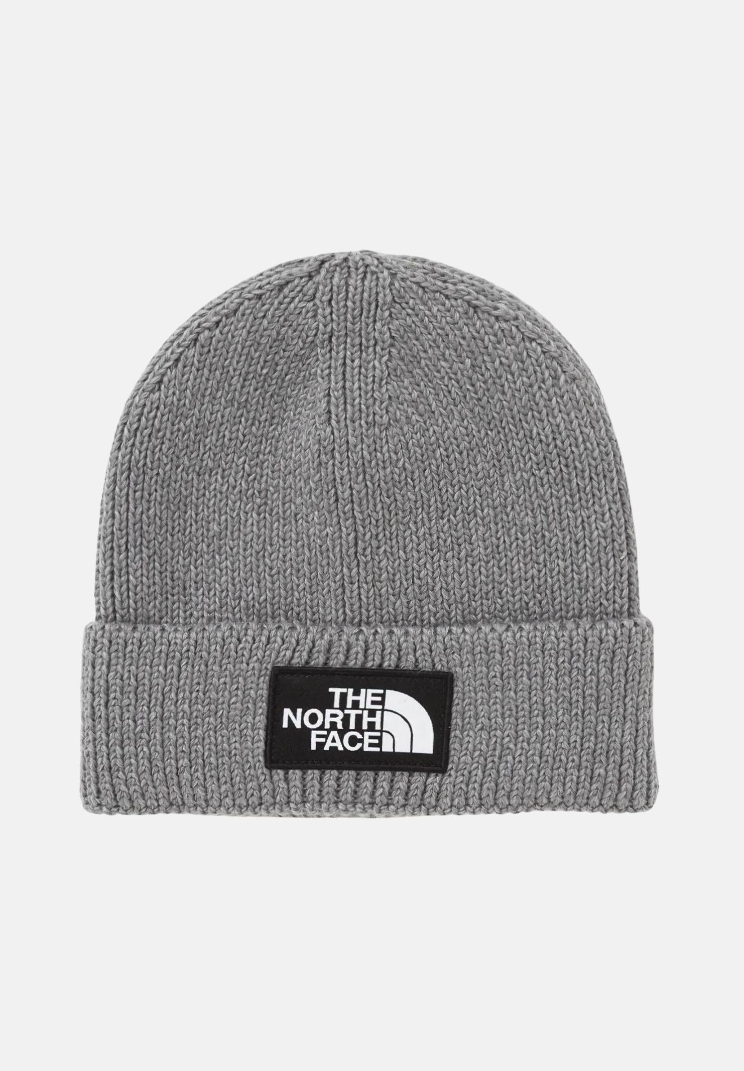 THE NORTH FACE Berretto grigio per uomo e donna con risvolto e logo box TNF NF0A8CHEDYY1 THE NORTH FACE