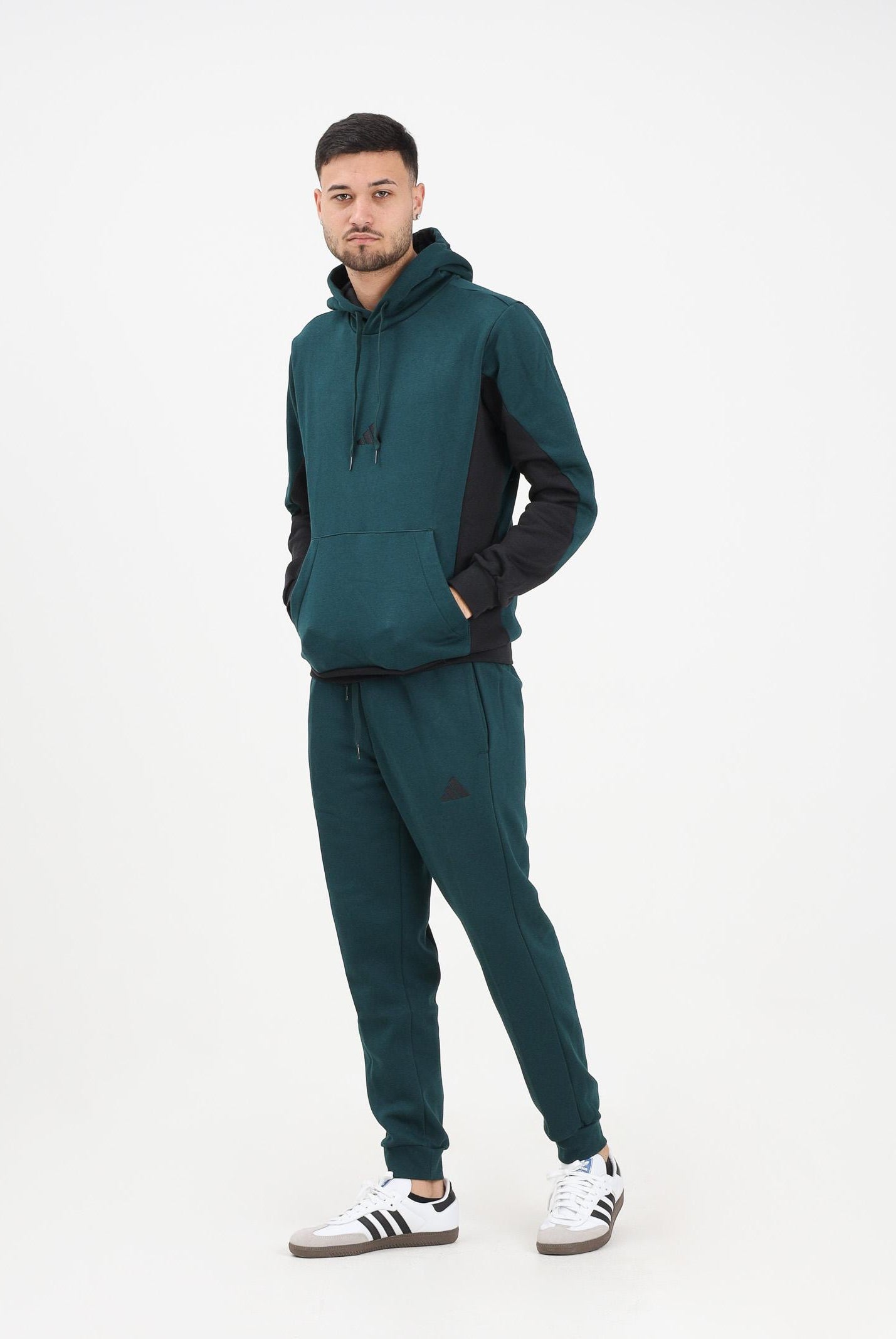 ADIDAS PERFORMANCE Tuta Sportswear Fleece Colorblock verde petrolio da uomo KB5266 ADIDAS PERFORMANCE