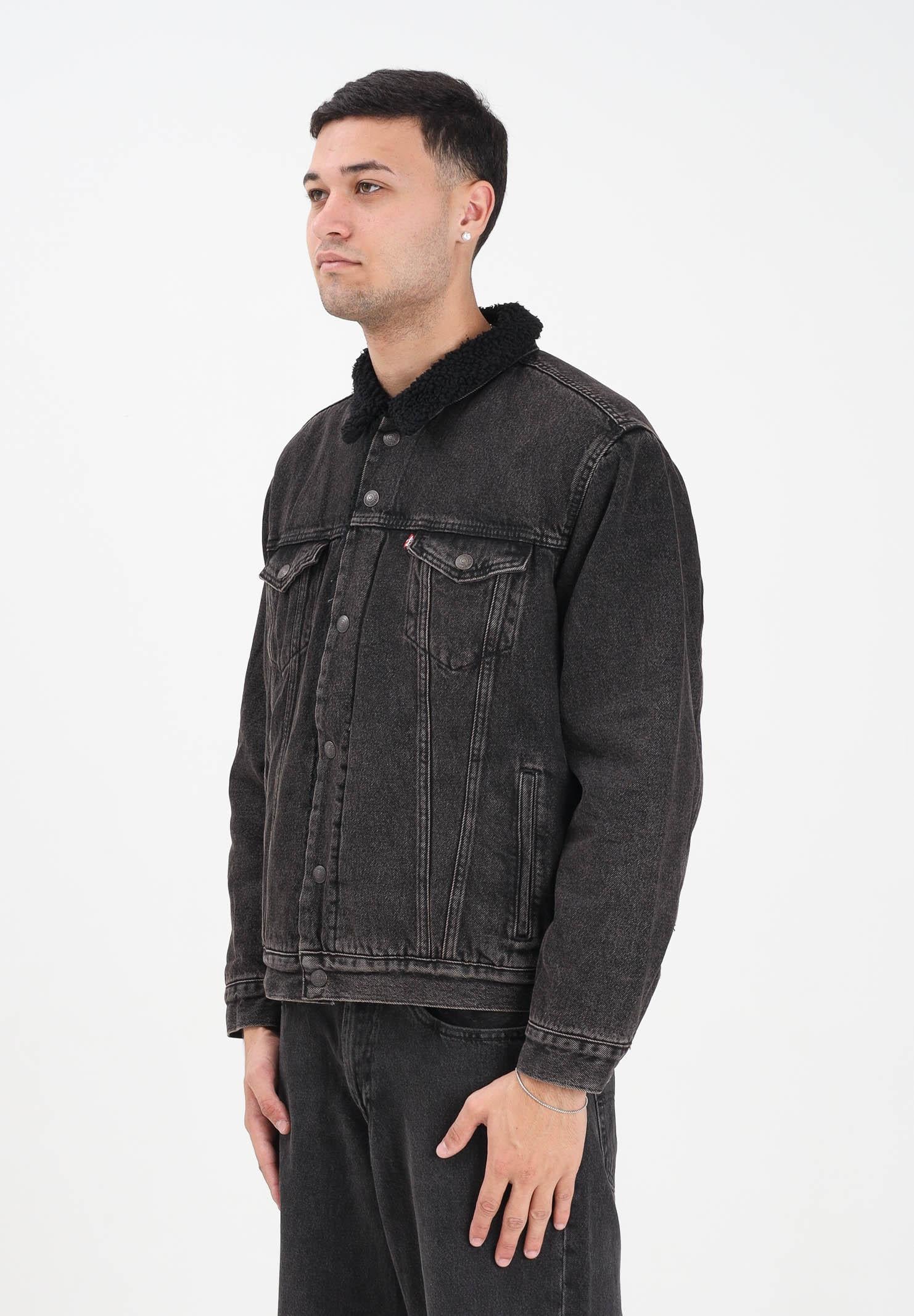 LEVI'S® Giubbotto Sherpa Trucker Type III in denim nero da uomo 16365-0291 LEVI'S®