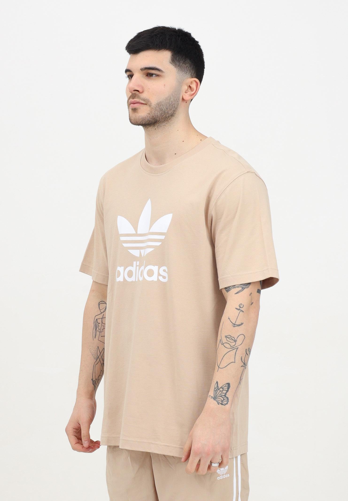 T-shirt a manica corta ADICOLOR TREFOIL beige da uomo IZ2351 ADIDAS ORIGINALS