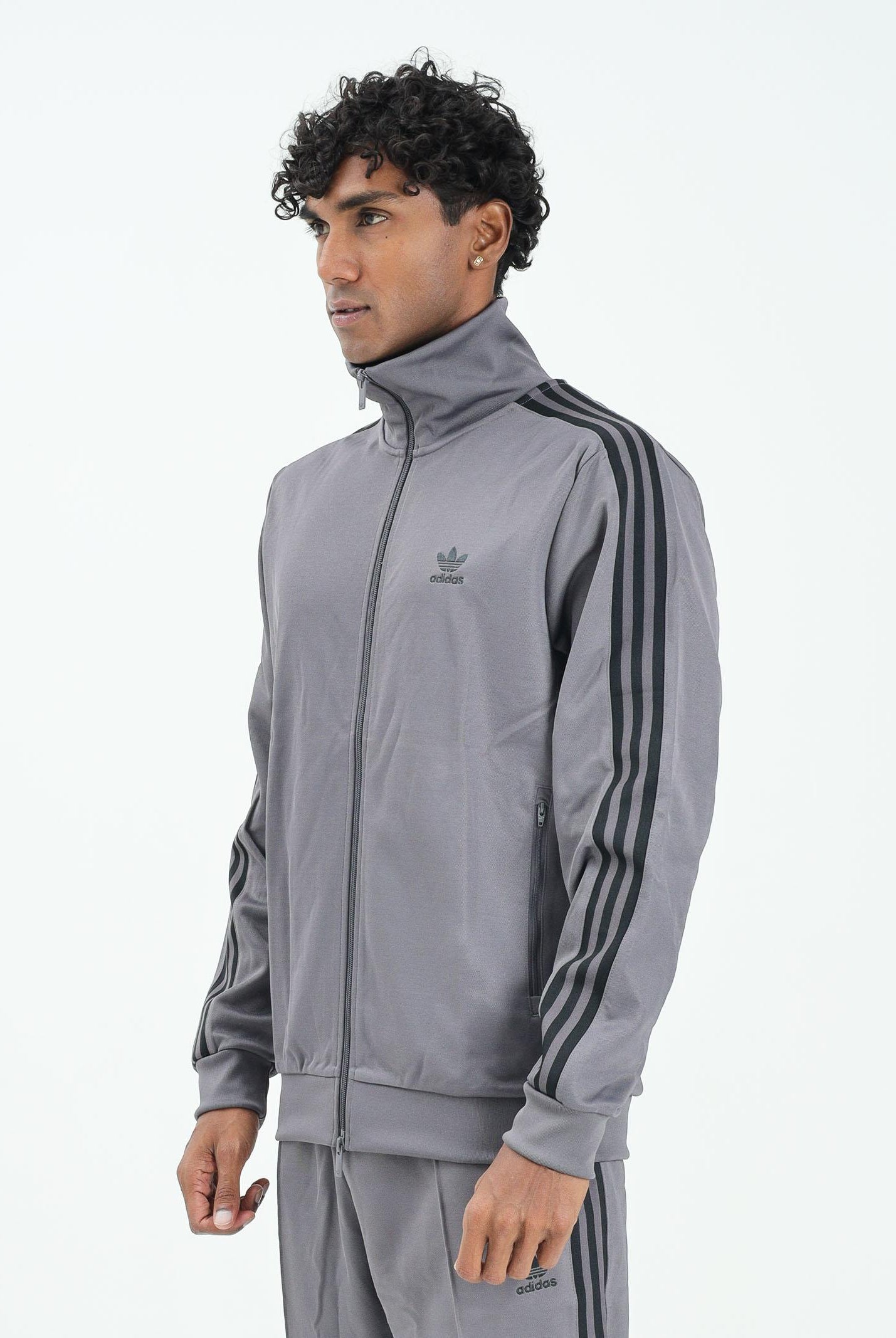 ADIDAS ORIGINALS Felpa con zip Adicolor Classic grigia da uomo JY1281 . ADIDAS ORIGINALS