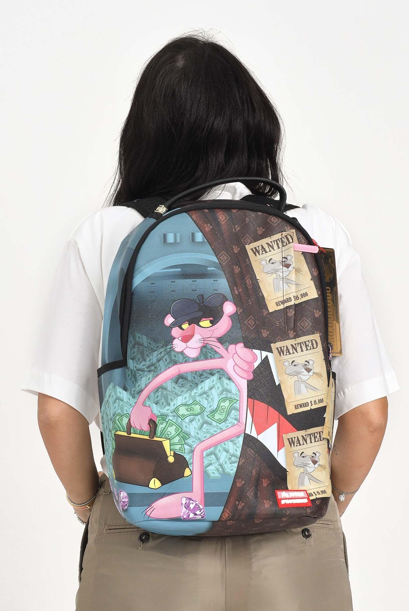 SPRAYGROUND Zaino PINK PANTHER BURGLAR ESCAPE DLXV marrone per uomo e donna 910B7773NSZ SPRAYGROUND