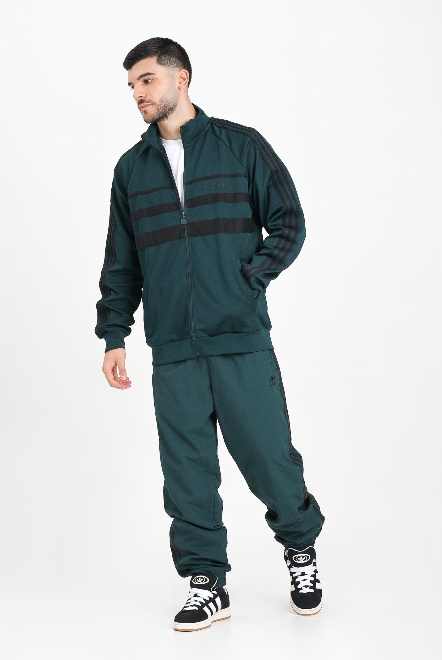 ADIDAS ORIGINALS Pantalone sportivo Adicolor Woven Firebird verde e nero da uomo JY1335 ADIDAS ORIGINALS