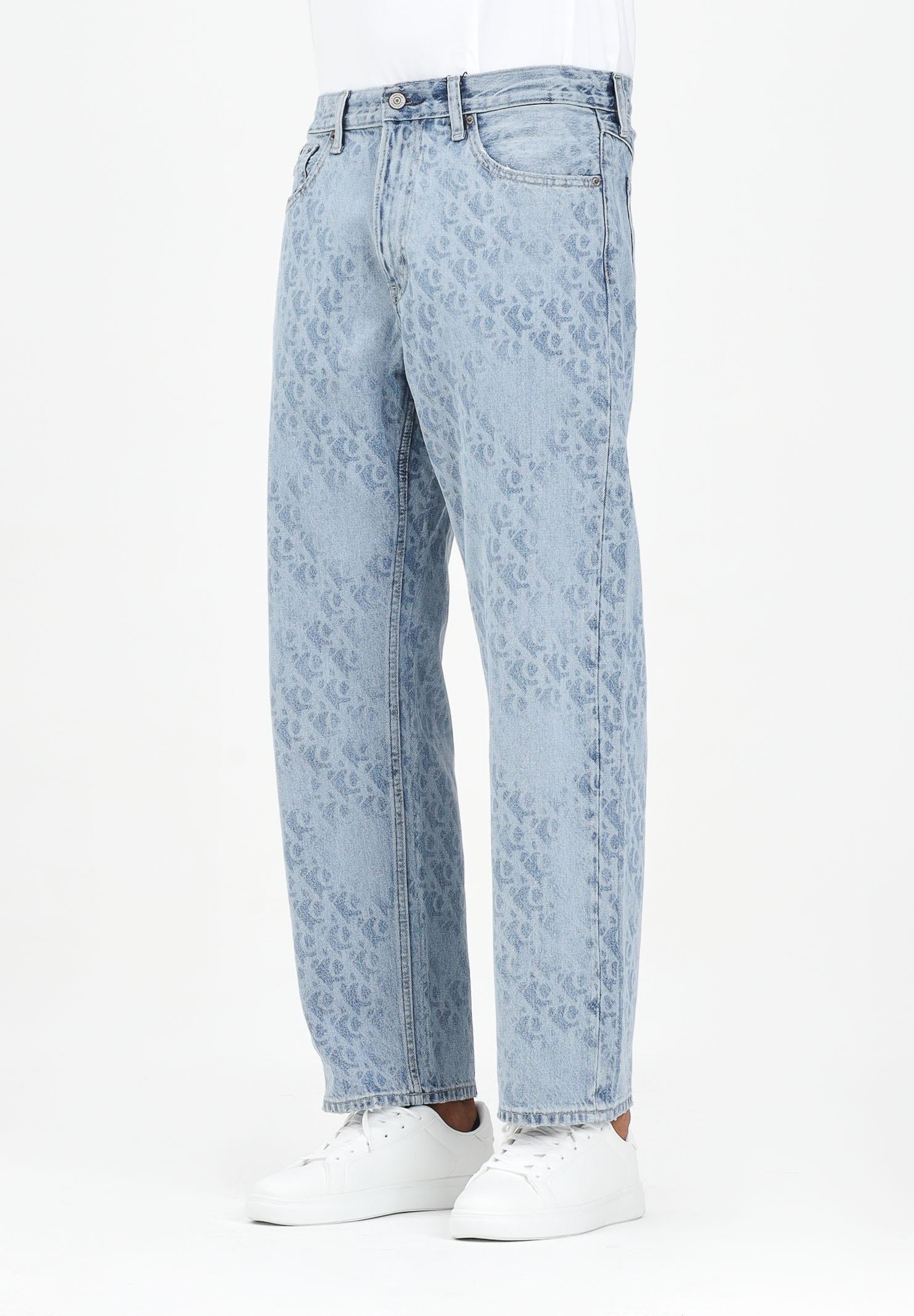 CALVIN KLEIN JEANS Jeans 90's Straight in denim chiaro da uomo con stampa logo LV04RC721GX6J CALVIN KLEIN JEANS