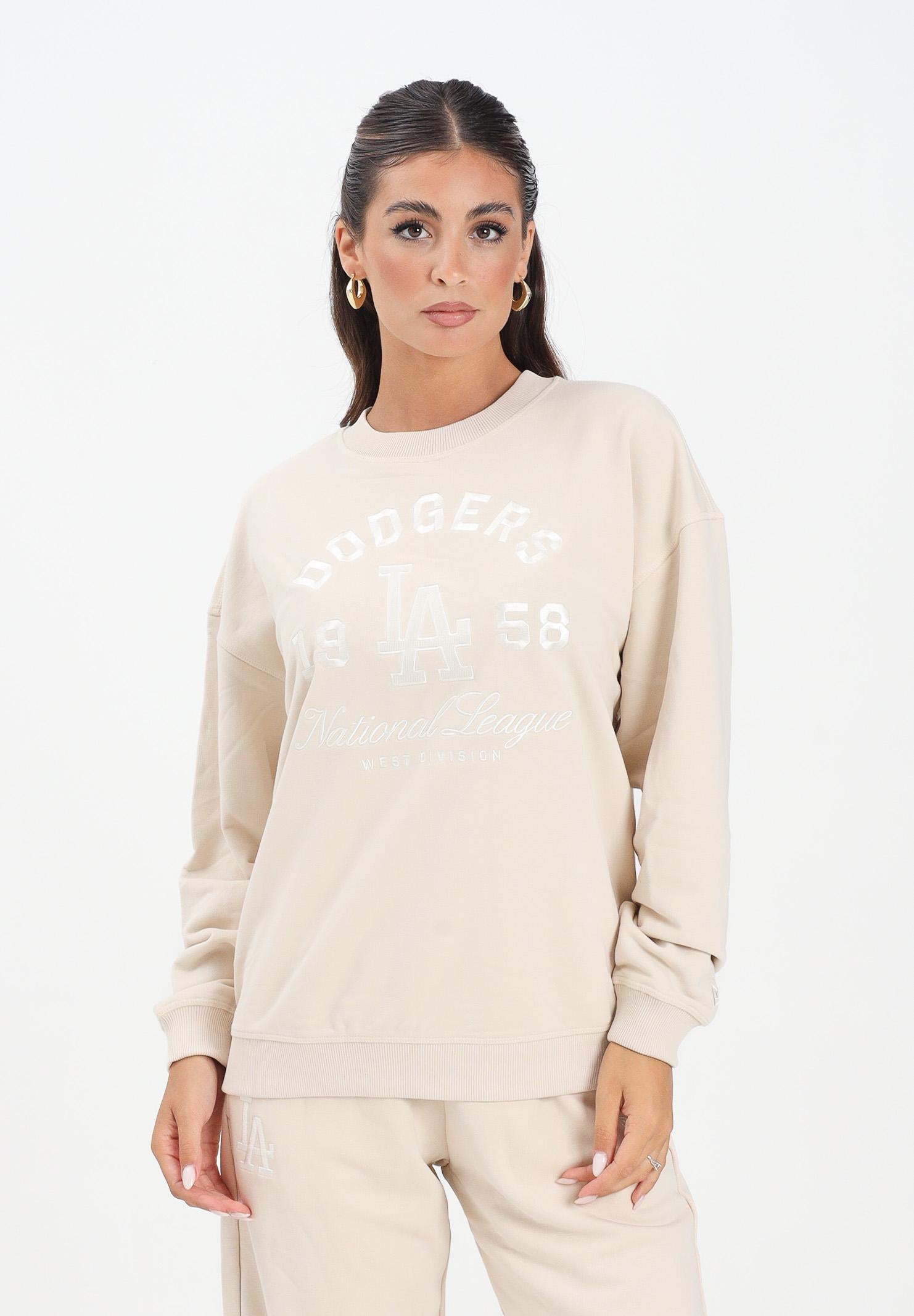 NEW ERA Felpa girocollo Oversized LA Dodgers MLB Tonal Graphic panna da donna 60684433 . NEW ERA