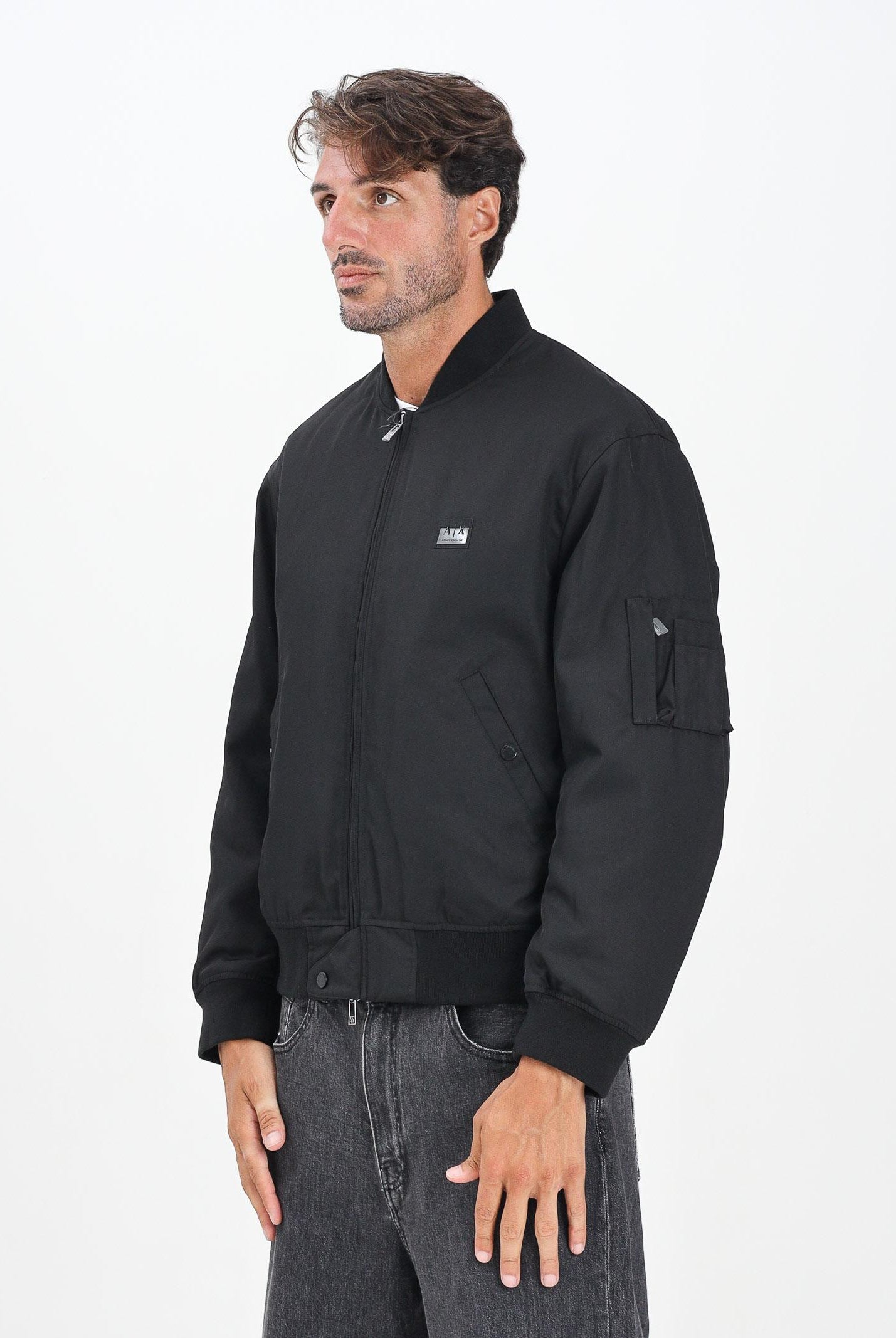 ARMANI EXCHANGE Bomber nero da uomo con logo XM001137AF16672 UC001 ARMANI EXCHANGE