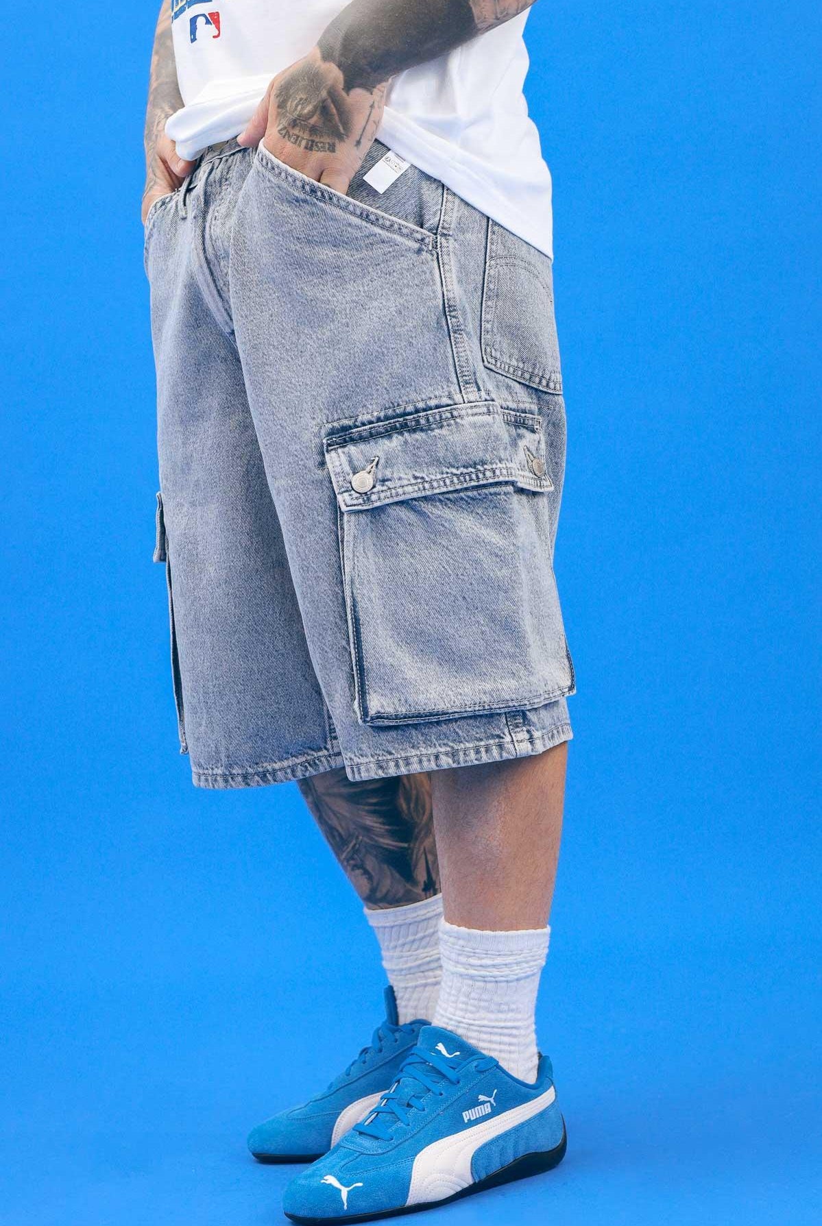 LEVI'S® Shorts 478™ Baggy Cargo in denim chiaro da uomo 001GU-0004 . LEVI'S®