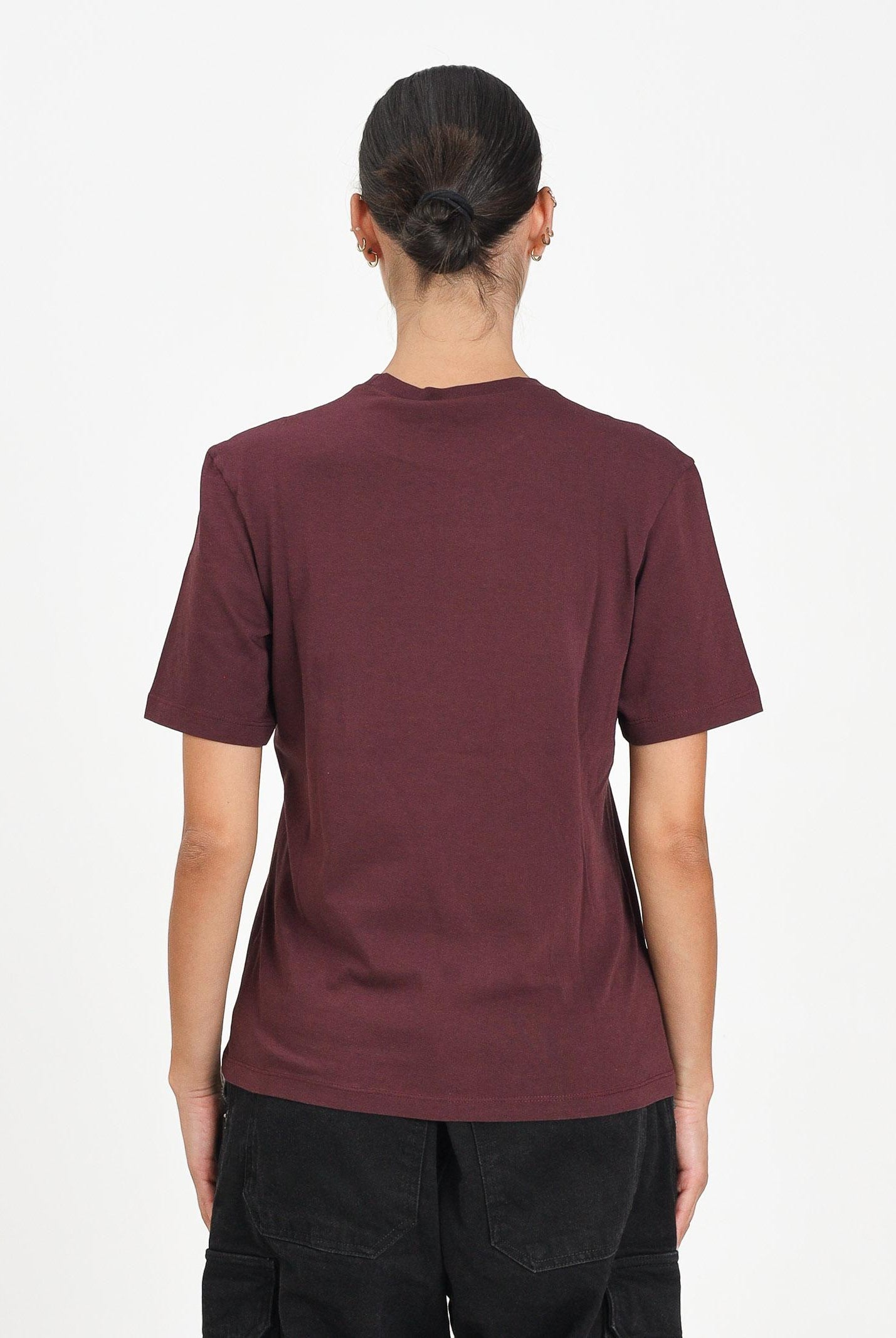 MARNI T-shirt a manica corta bordeaux per donna, ragazzi e bambini con stampa logo M01601M00RF 0M434 MARNI