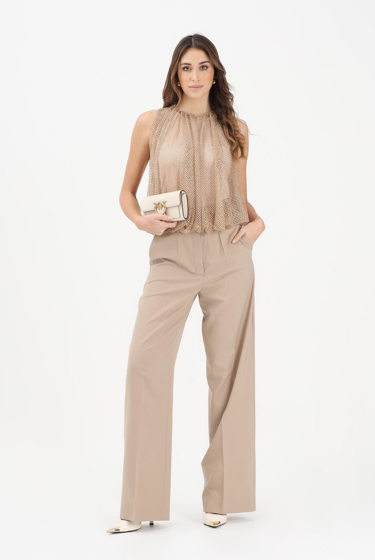 SPORTMAX Pantalone elegante SPXABITURO beige da donna 2612131041600 001 SPORTMAX