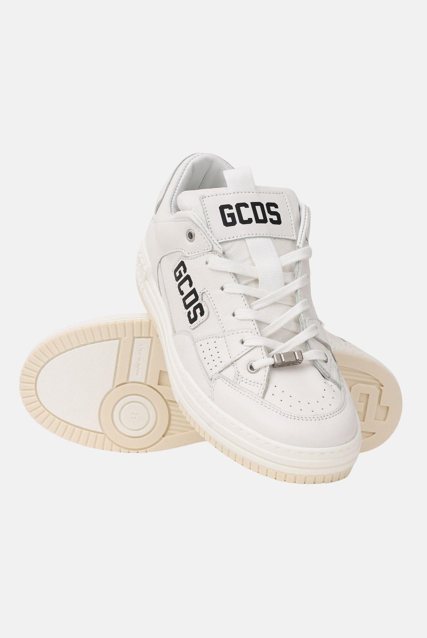 GCDS Sneakers bianche da uomo con logo GCU1136 034 GCDS