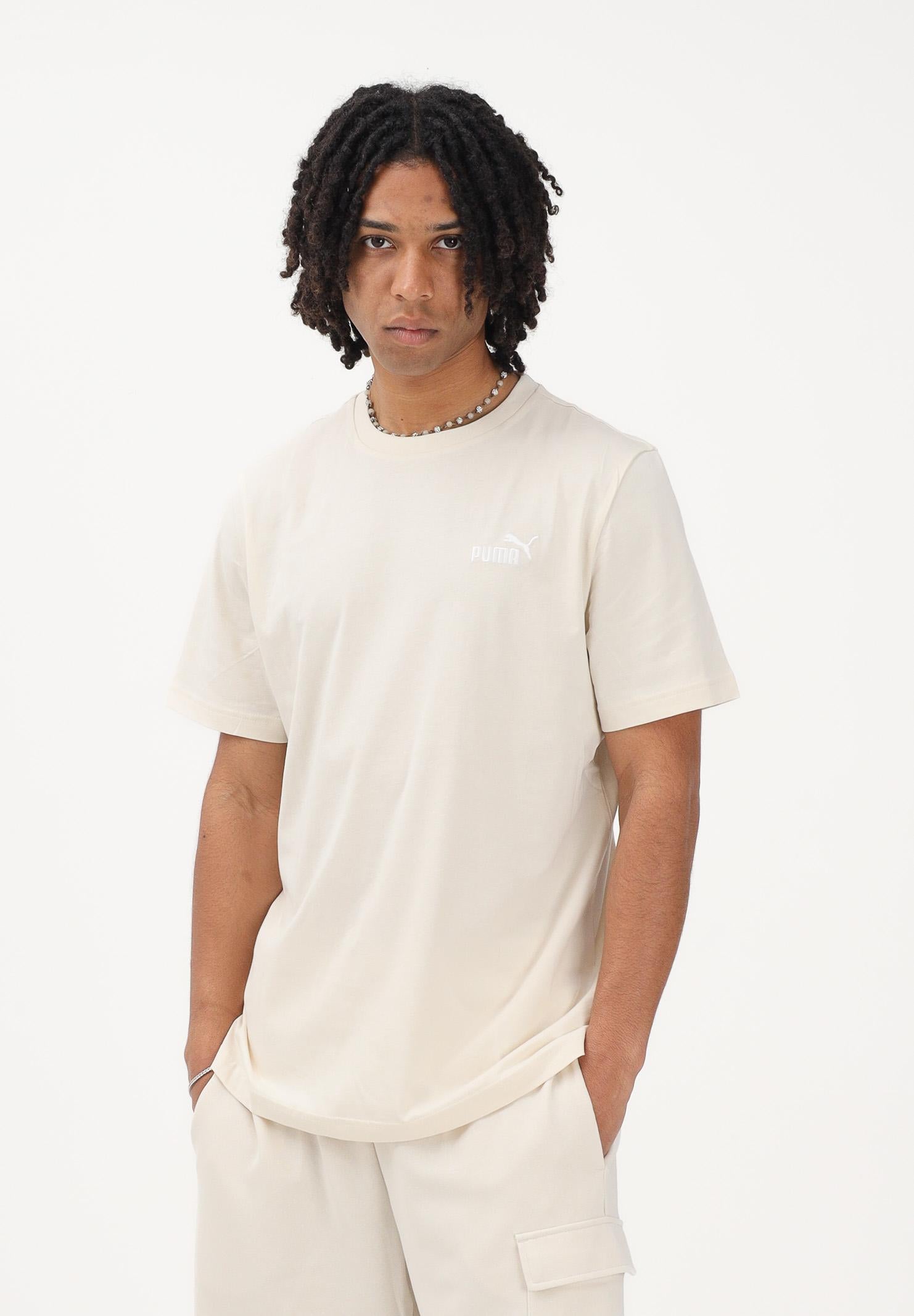 PUMA T-shirt a manica corta Ess Small No. 1 Logo panna da uomo 682535 87 PUMA