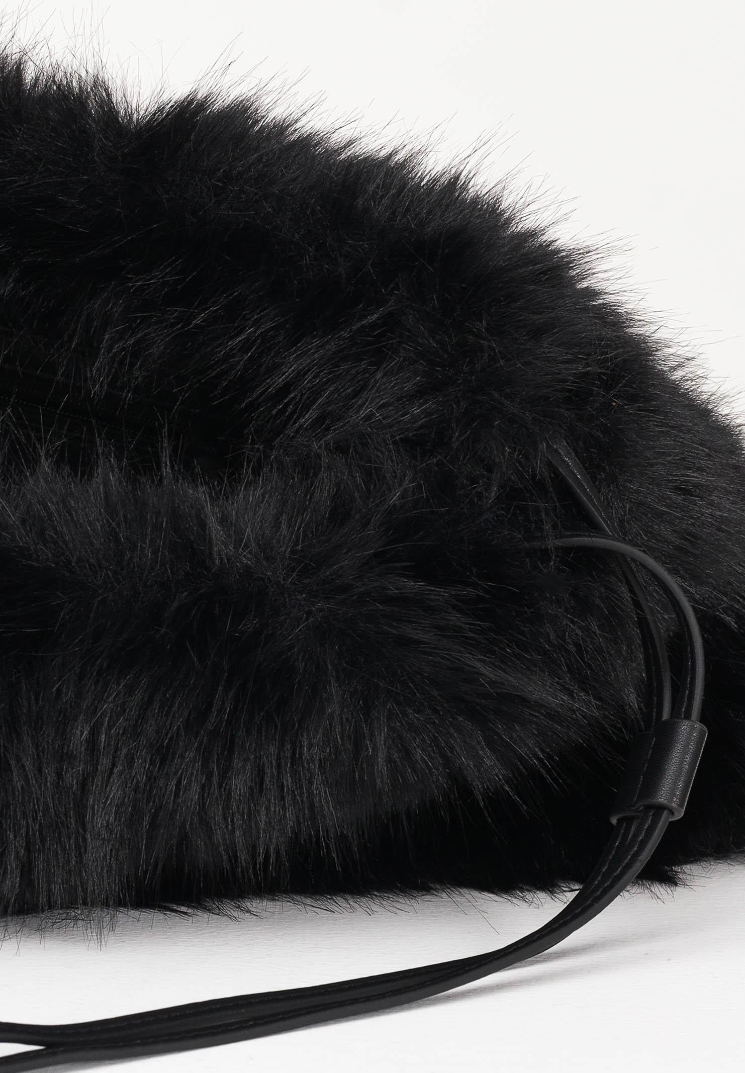 PINKO Maxi Clutch in eco pelliccia nera da donna 105909A2VZ Z99Q PINKO