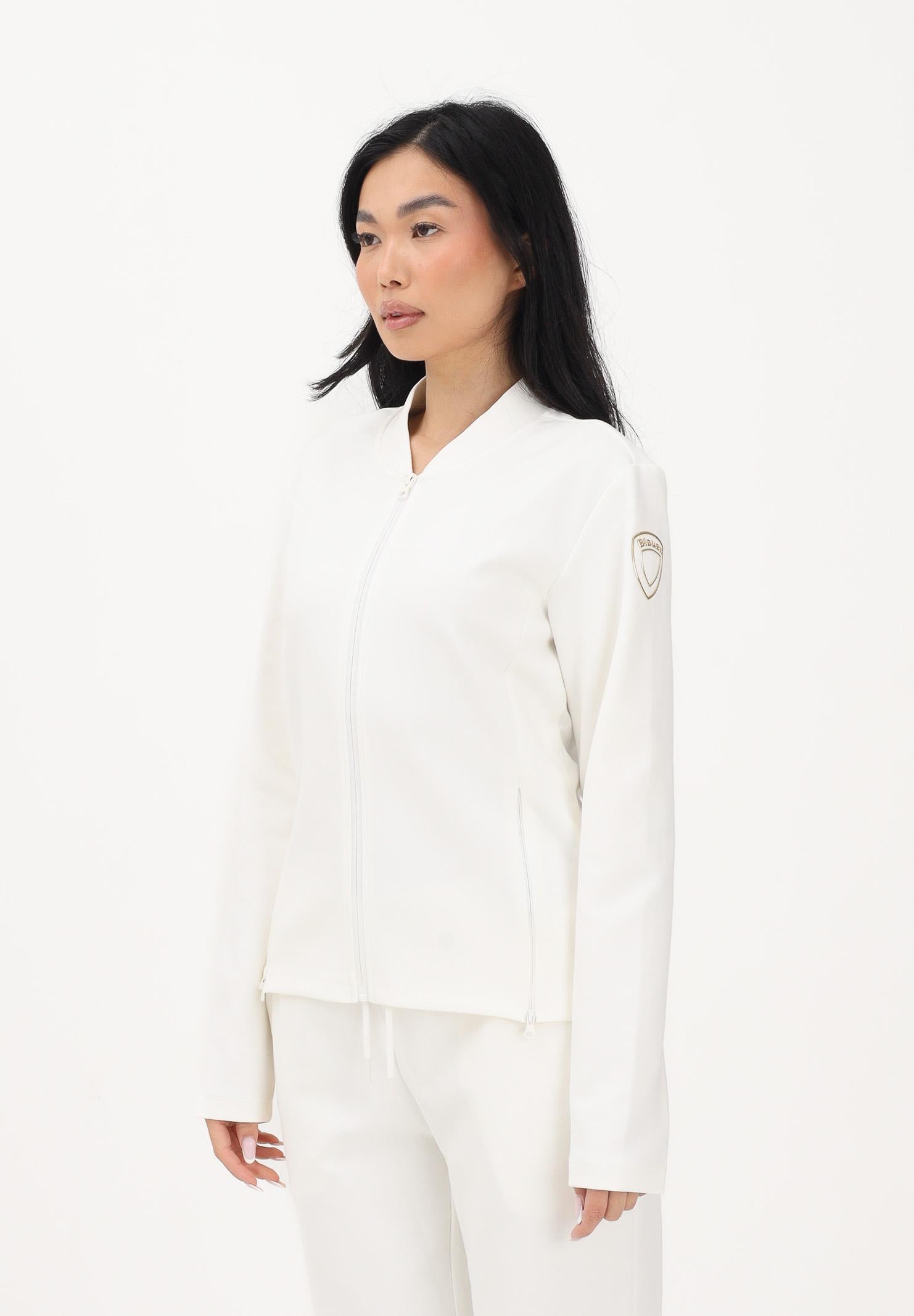 BLAUER Felpa con zip VALENCIA bianca da donna 26SBLDF01104-007441 102 BLAUER