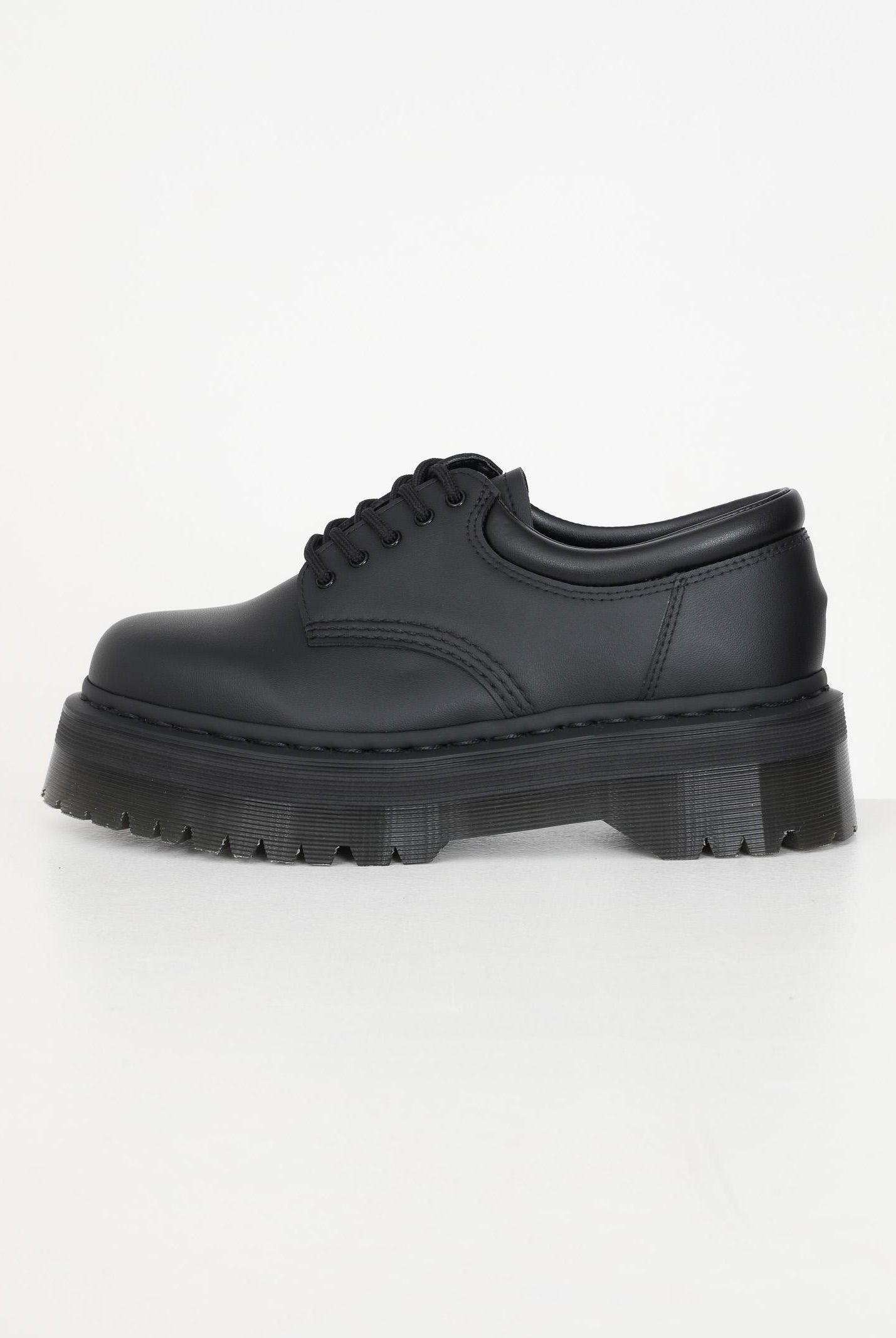 DR.MARTENS Scarpe stringate Vegan 8053 Quad Mono in pelle nere da donna 31176001-V 8053 QUAD MONO DR.MARTENS