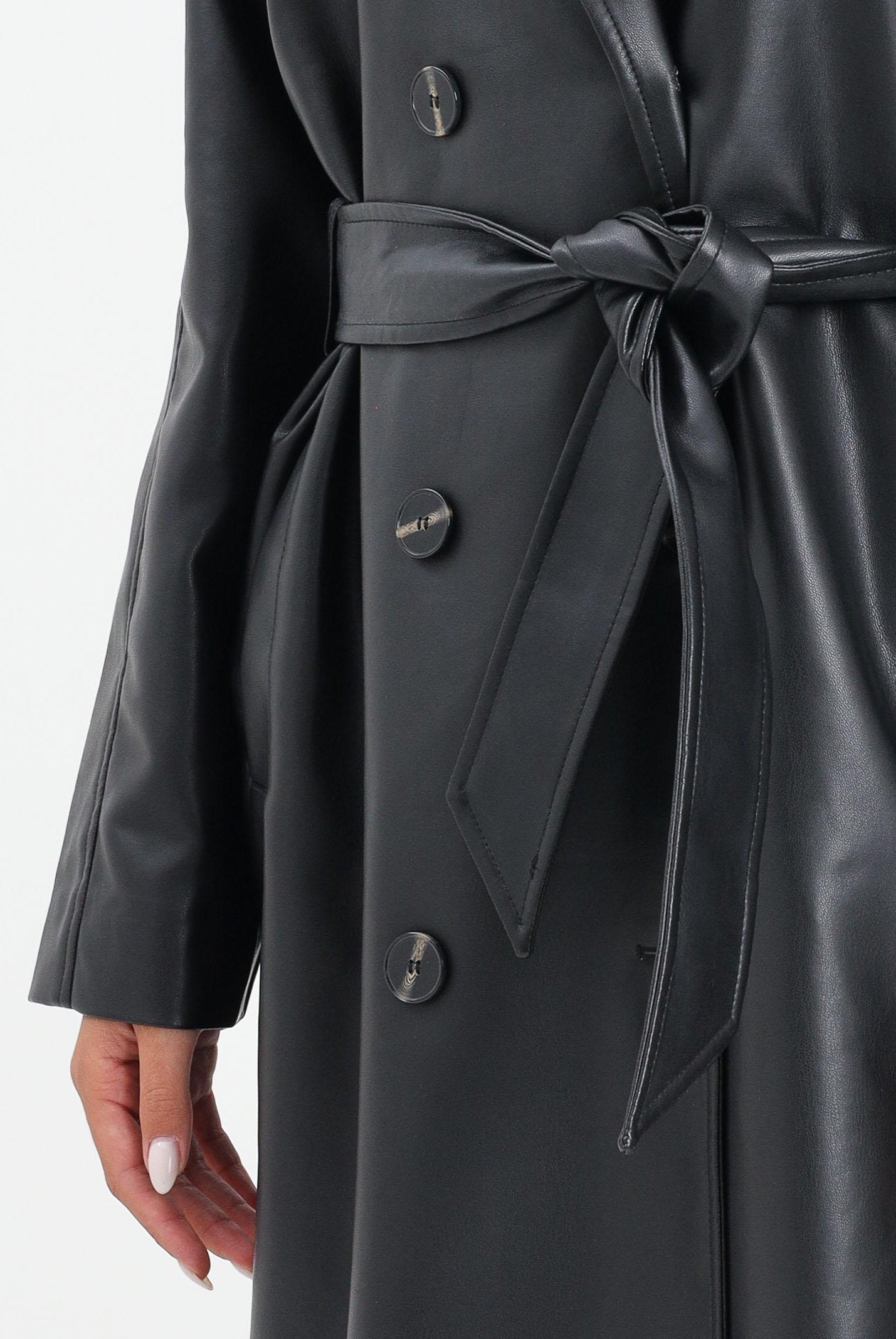 ONLY Trench in eco-pelle nero da donna 15349543 Black ONLY