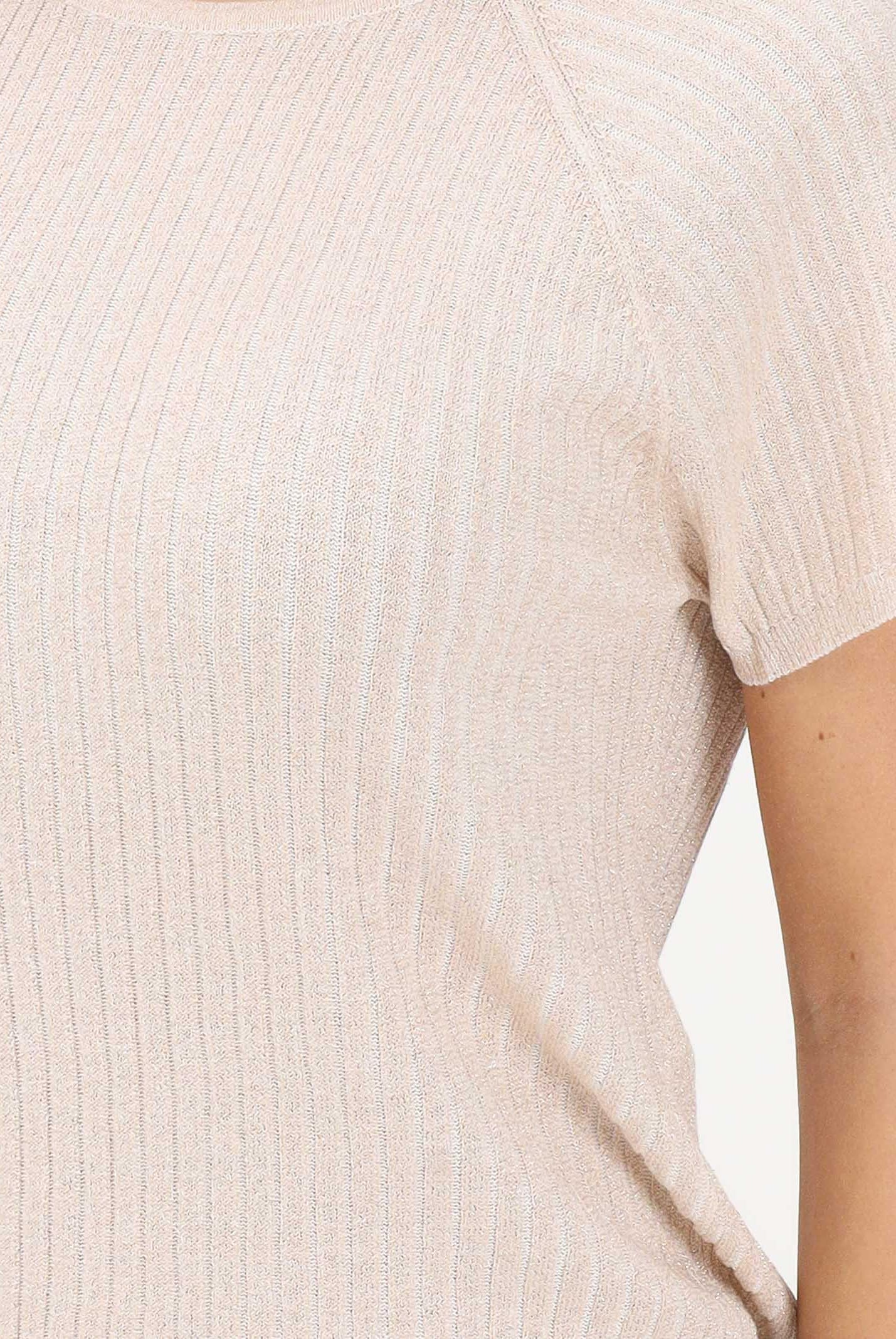 JDY Maglia girocollo beige da donna in filo 15334641 CLDAWGO JDY