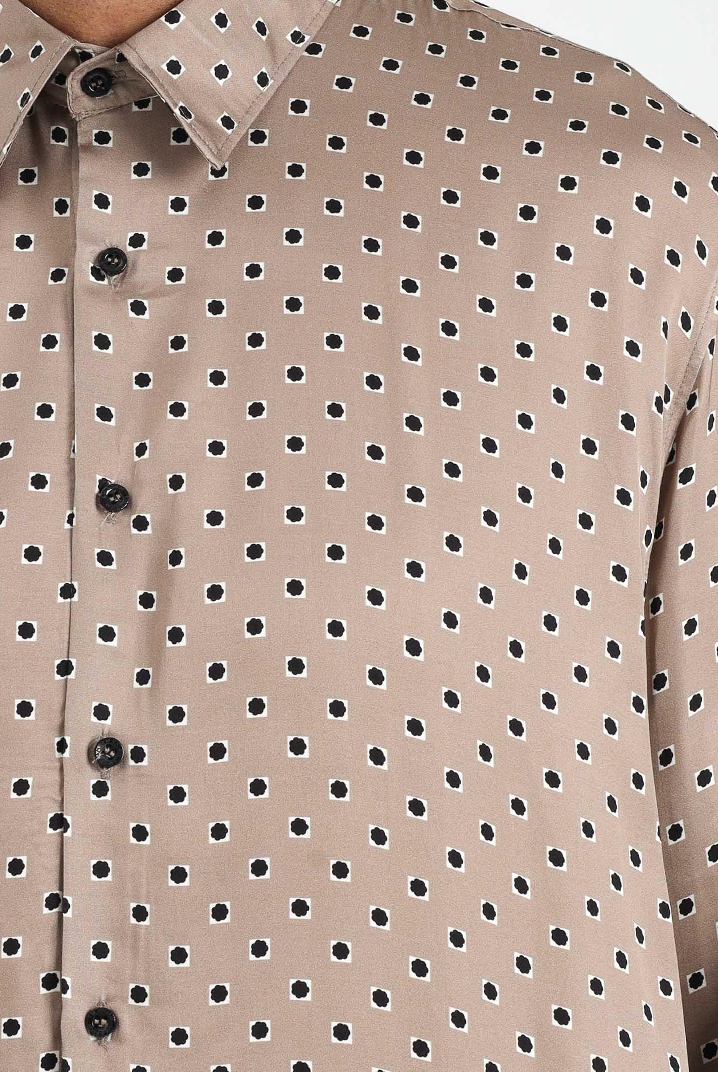 I'M BRIAN Camicia a manica lunga beige da uomo con fantasia CA3432 0028 I'M BRIAN