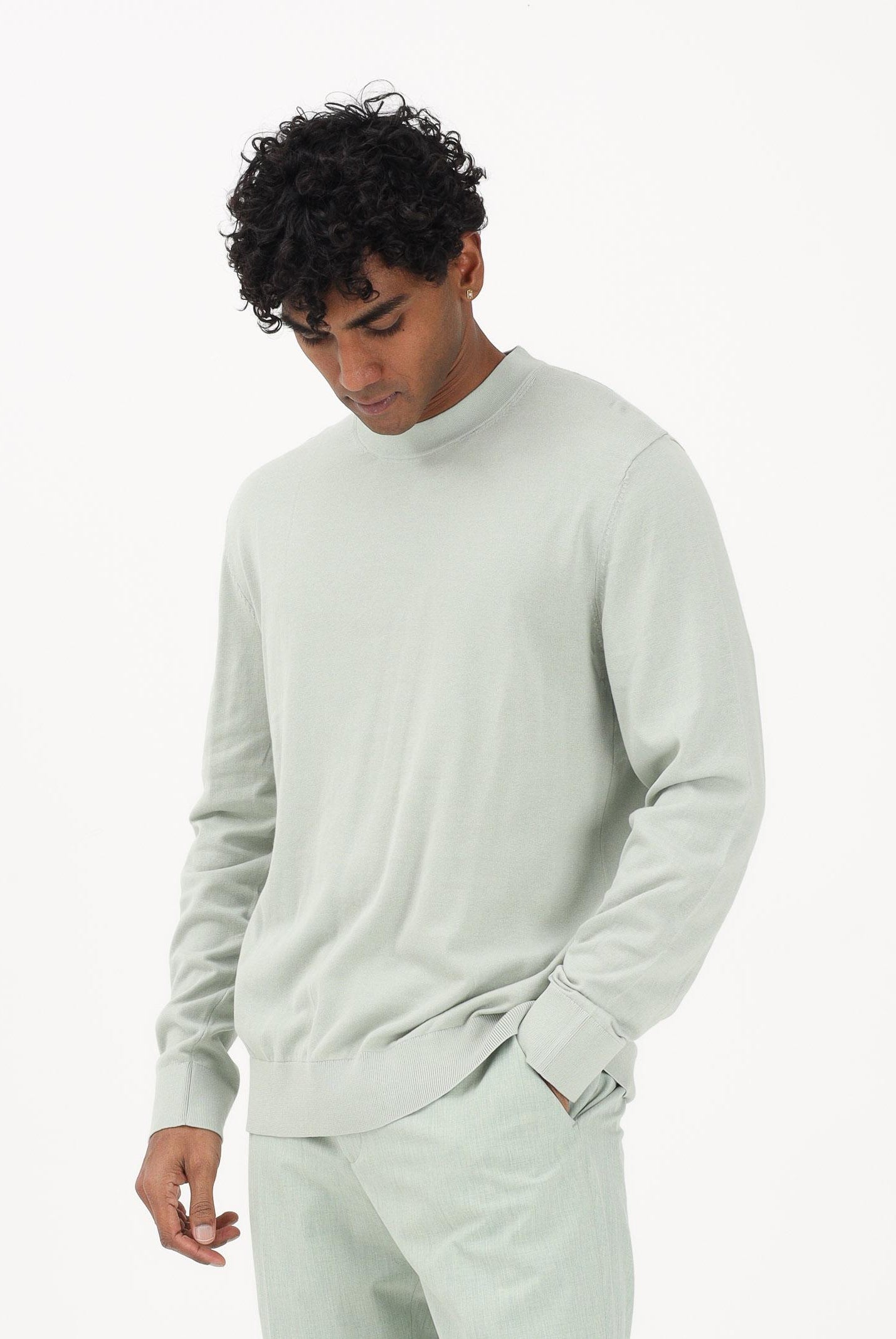 SELECTED HOMME Maglioncino girocollo verde menta da uomo 16099817 AQGR SELECTED HOMME