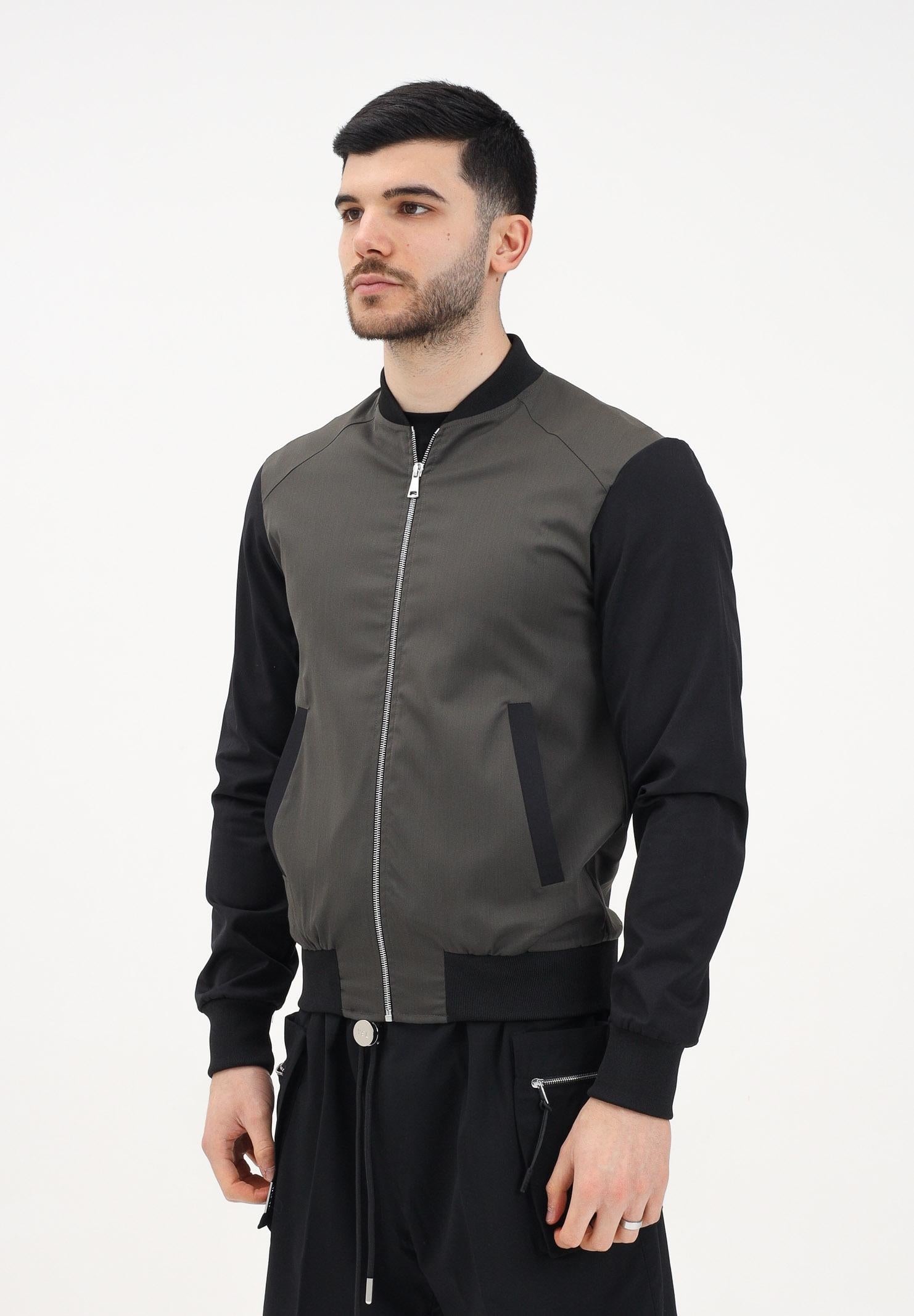 YES LONDON Bomber verde e nero da uomo XMF3953 VERDE YES LONDON