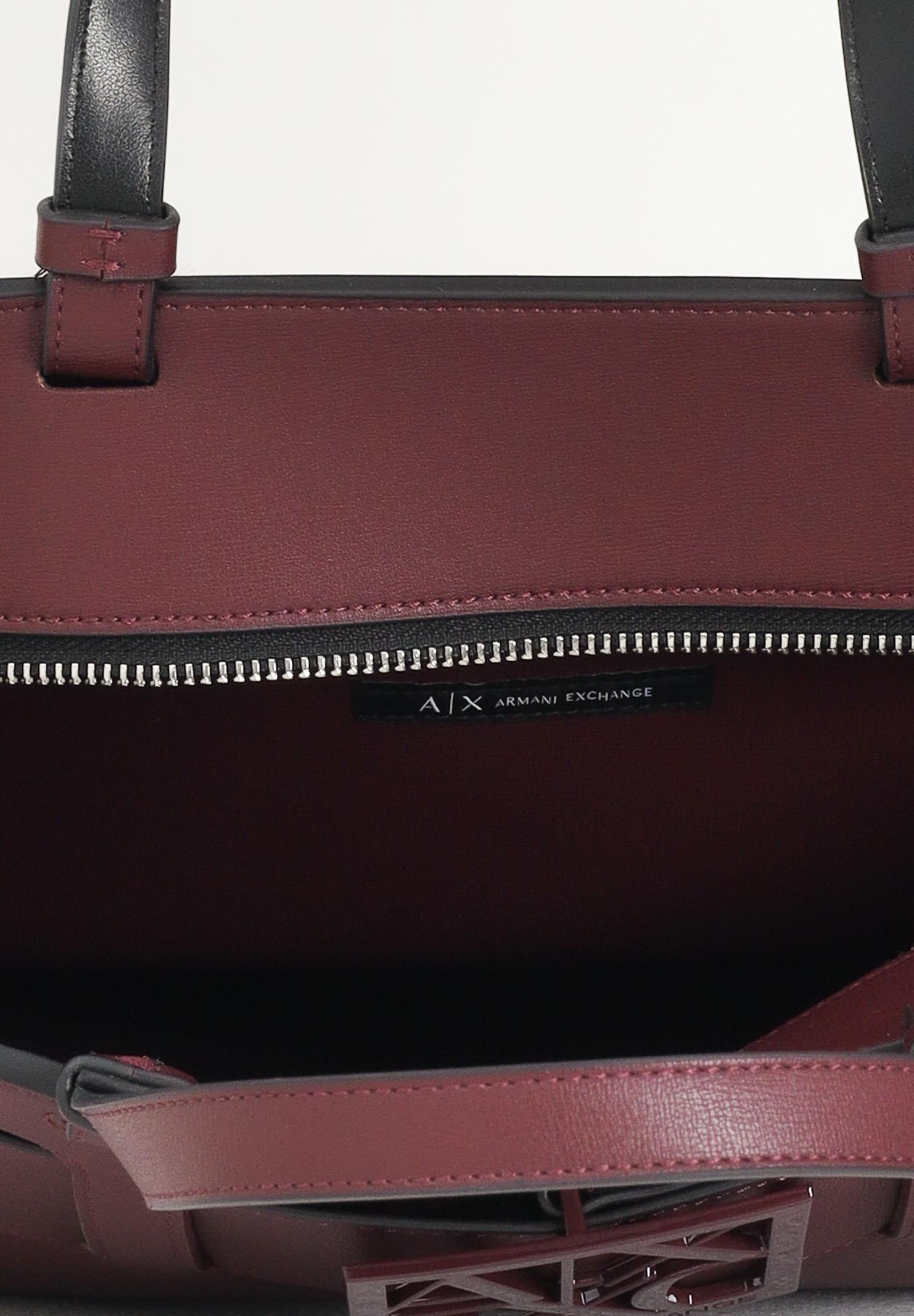 ARMANI EXCHANGE Shopper bordeaux da donna con logo 9426890A874 UA343 ARMANI EXCHANGE