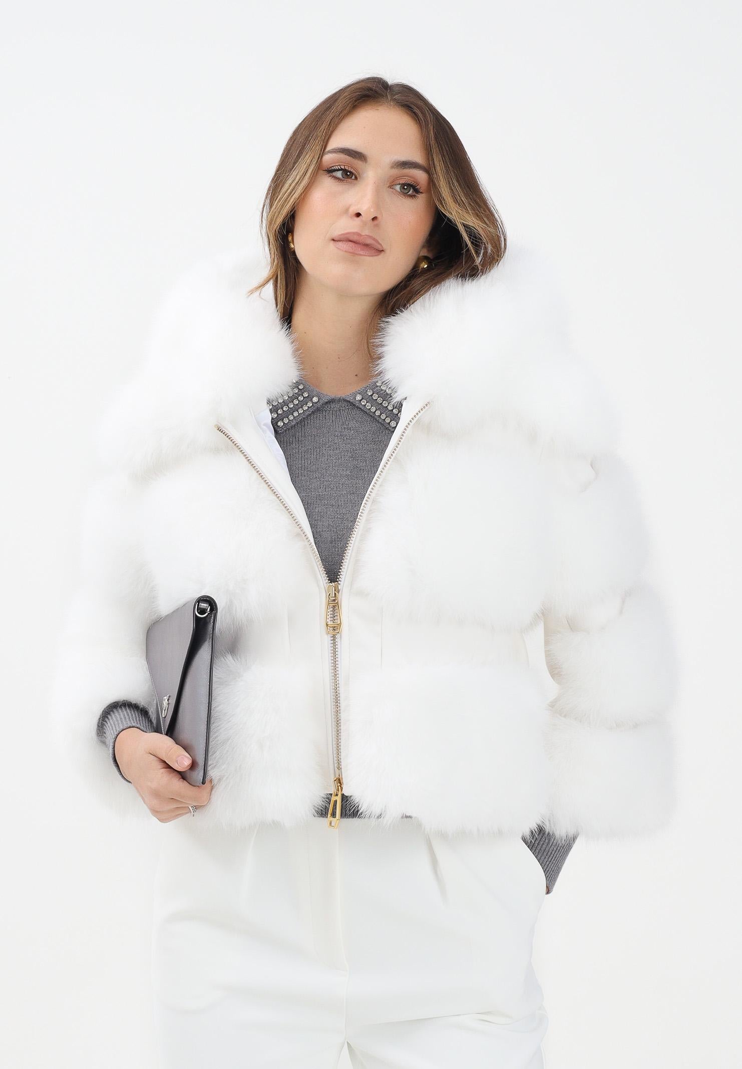 YES LONDON Pelliccia bianca da donna ECO031 BI YES LONDON