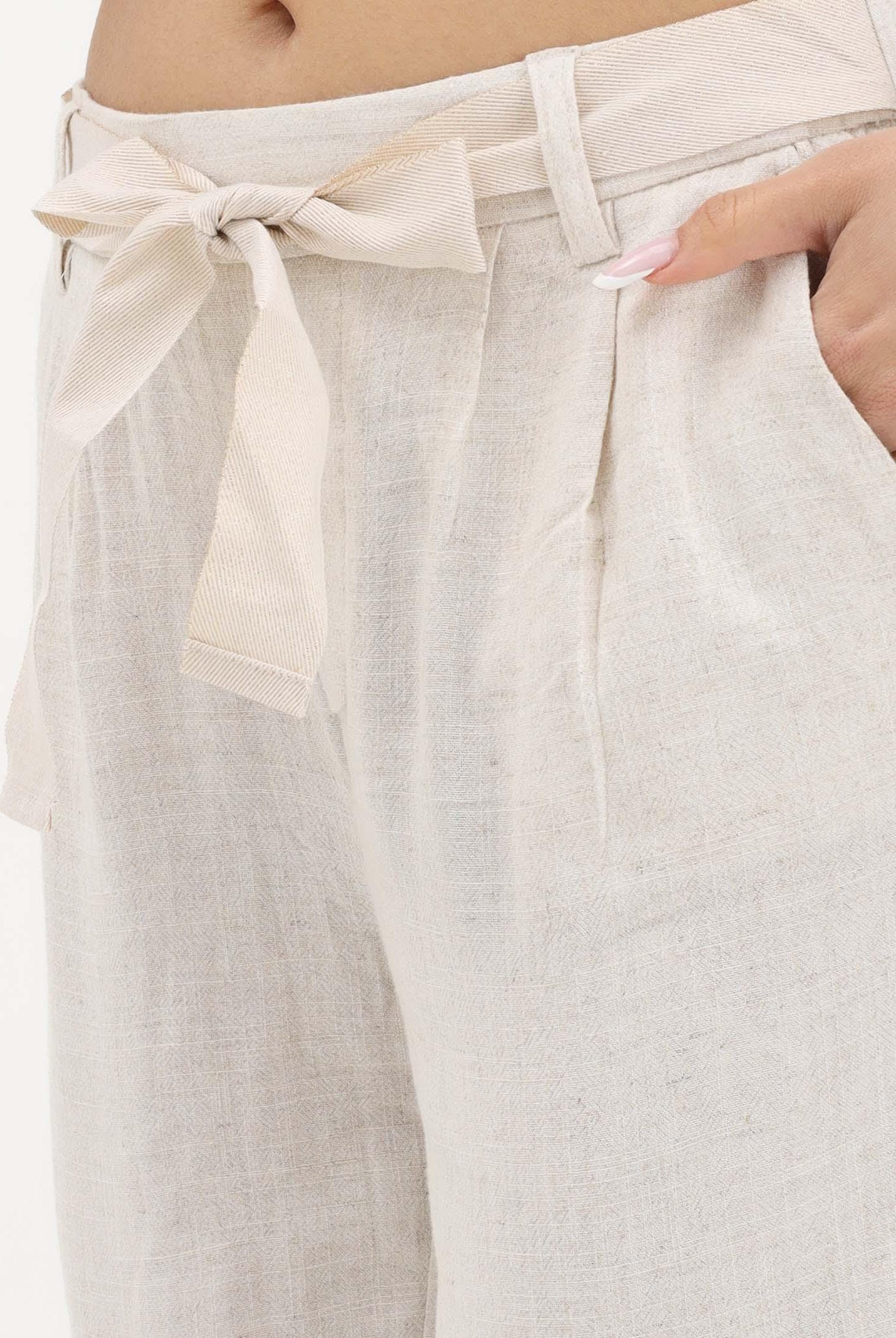 ONLY Pantalone panna da donna con cintura coordinata 15367751 MO ONLY
