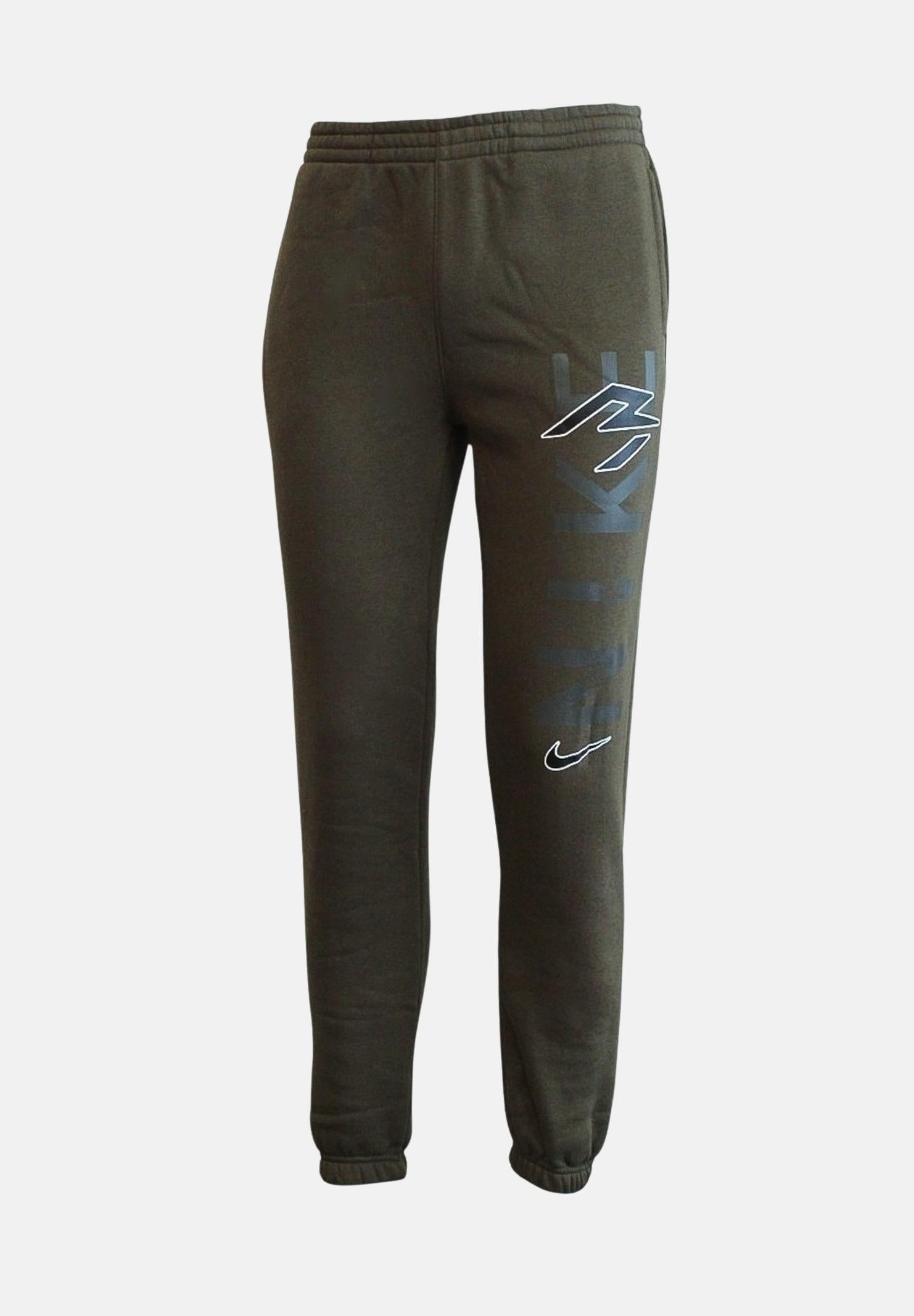 Pantalone sportivo verde per bambino e bambina con maxi stampa logo 9Q0826 EBD NIKE