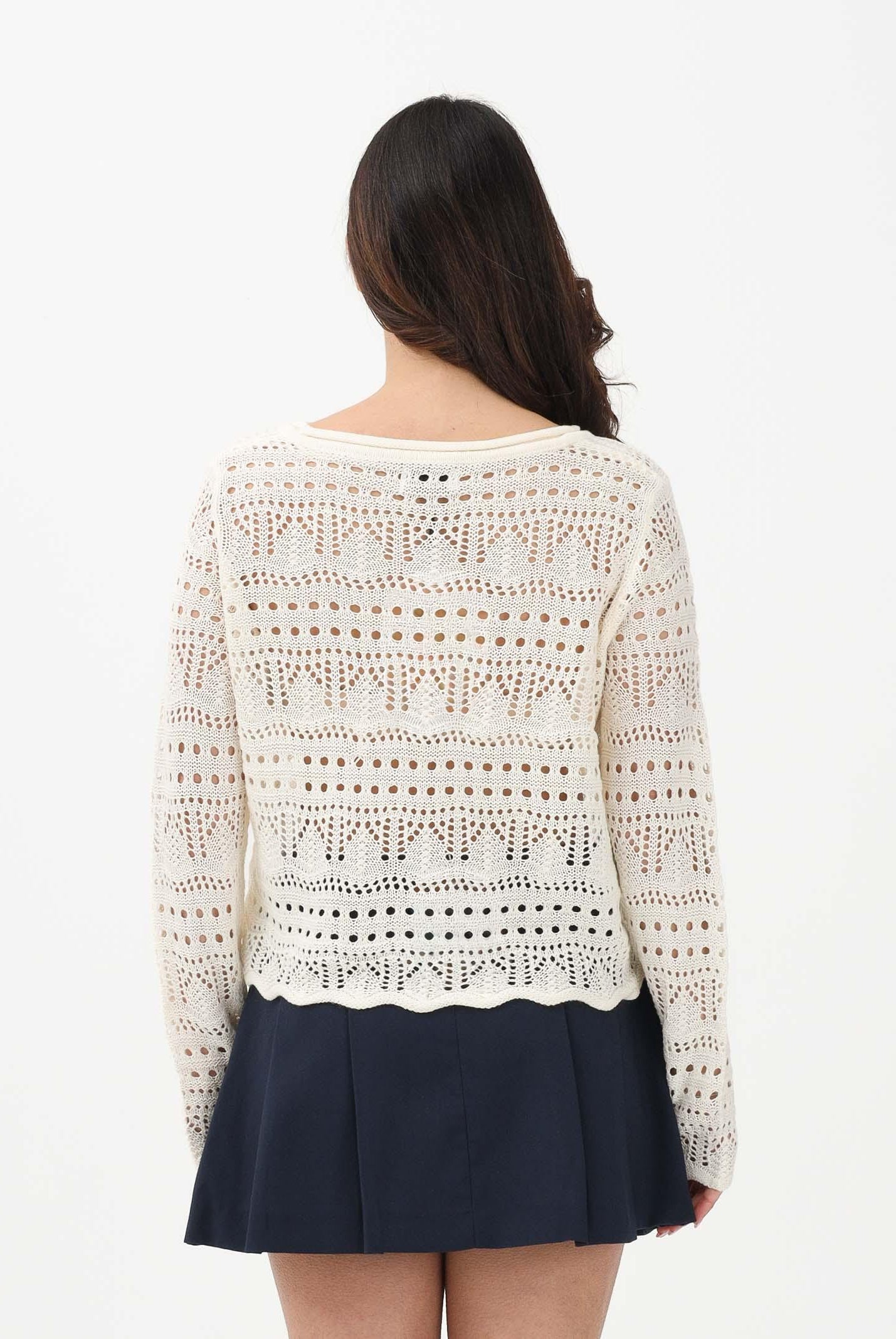 JDY Maglia traforata panna da donna 15287384 EG JDY