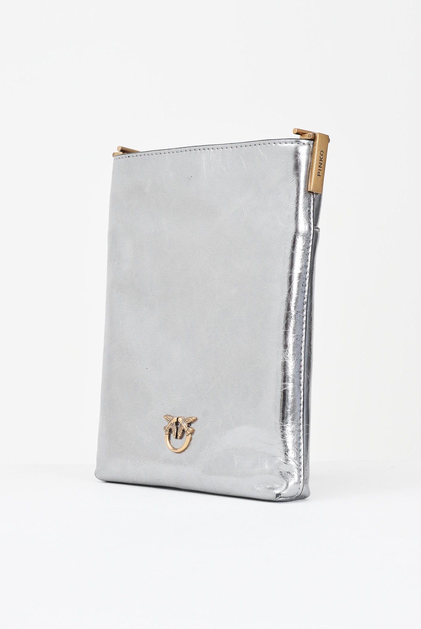 PINKO Borsa a tracolla argento da donna dalla forma a secchiello 105352A2OT KZ7Q PINKO