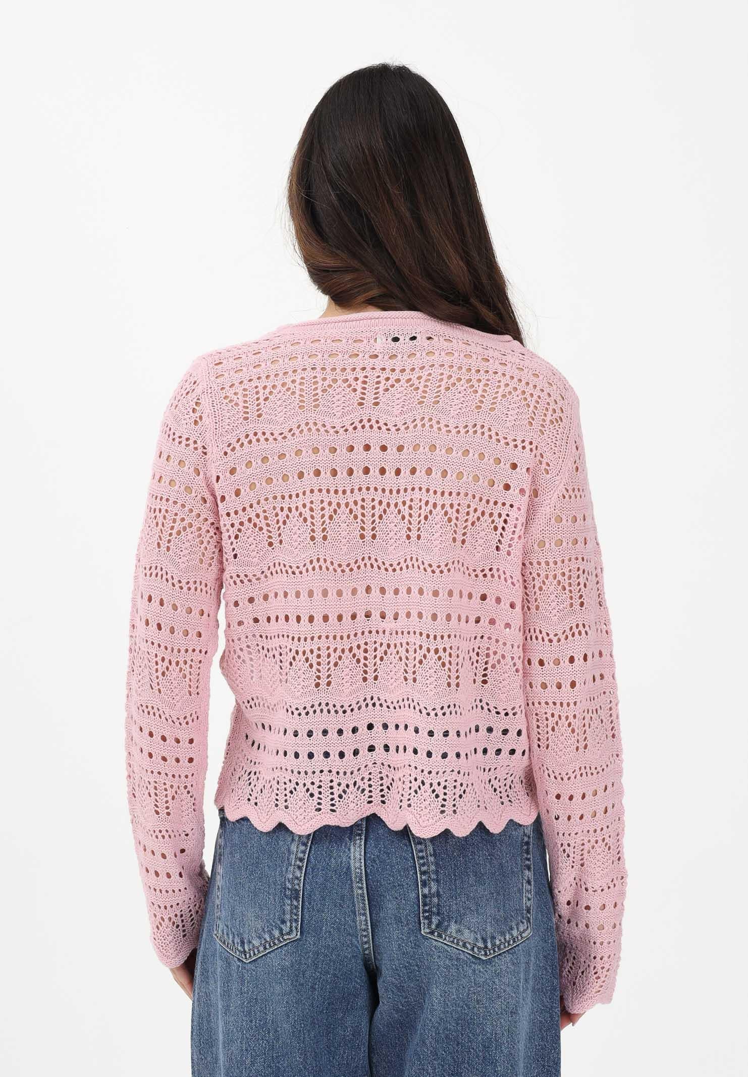 JDY Maglia traforata rosa da donna 15287384 FRLI JDY