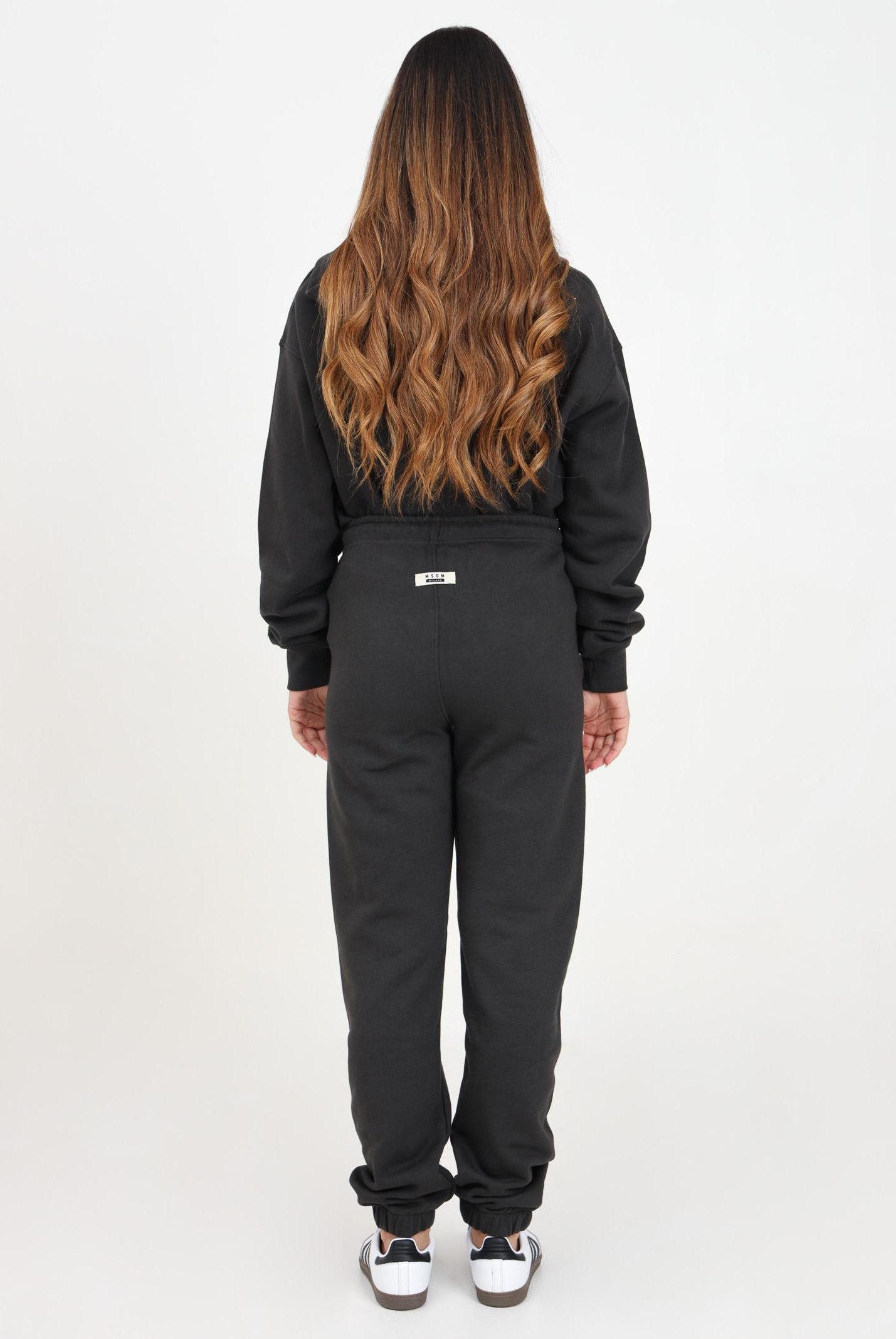 Pantalone sportivo piombo per donna e bambina con stampa logo F4MSJUFP177 103 MSGM