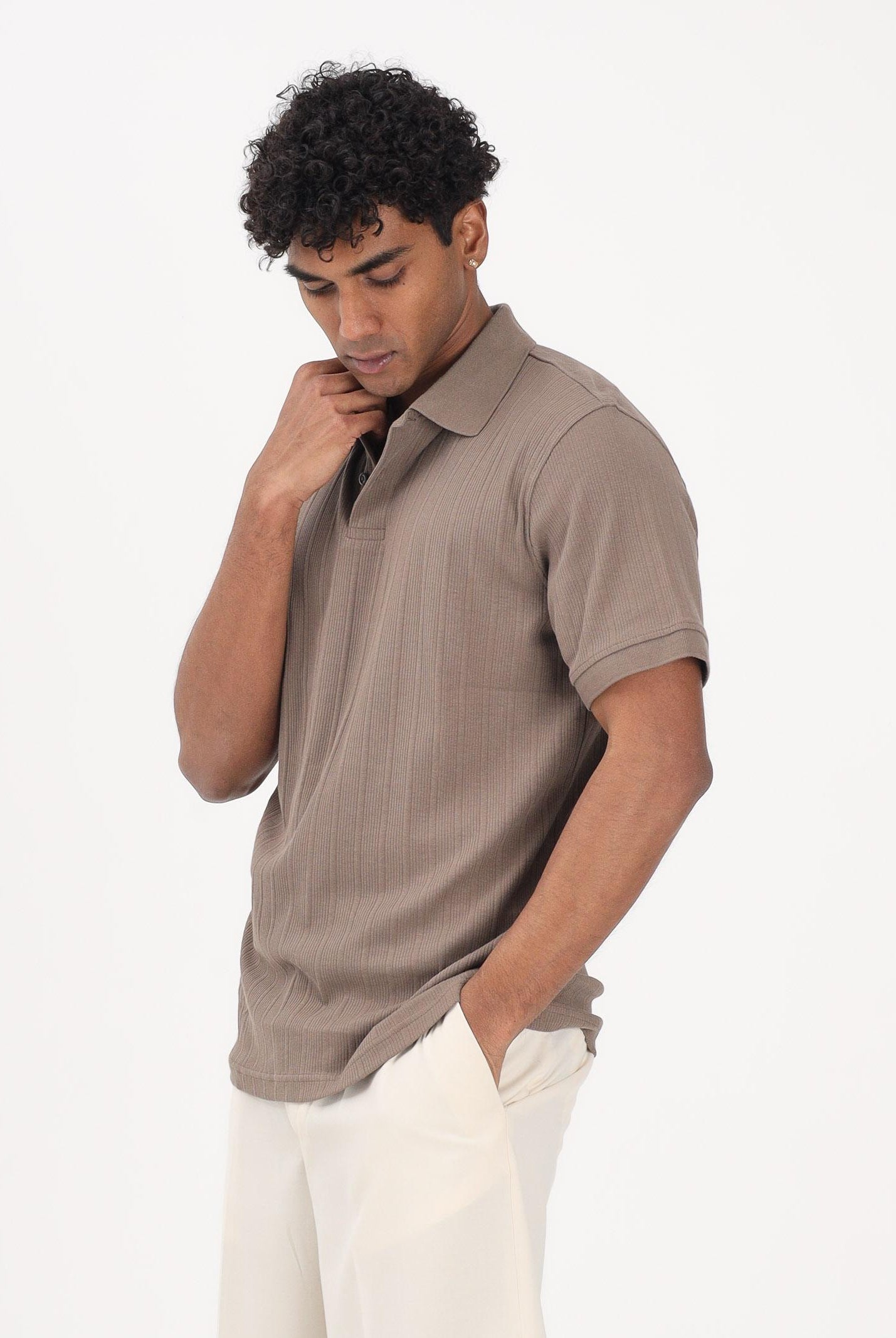 SELECTED HOMME Polo a manica corta marrone da uomo 16100460 CHCH SELECTED HOMME
