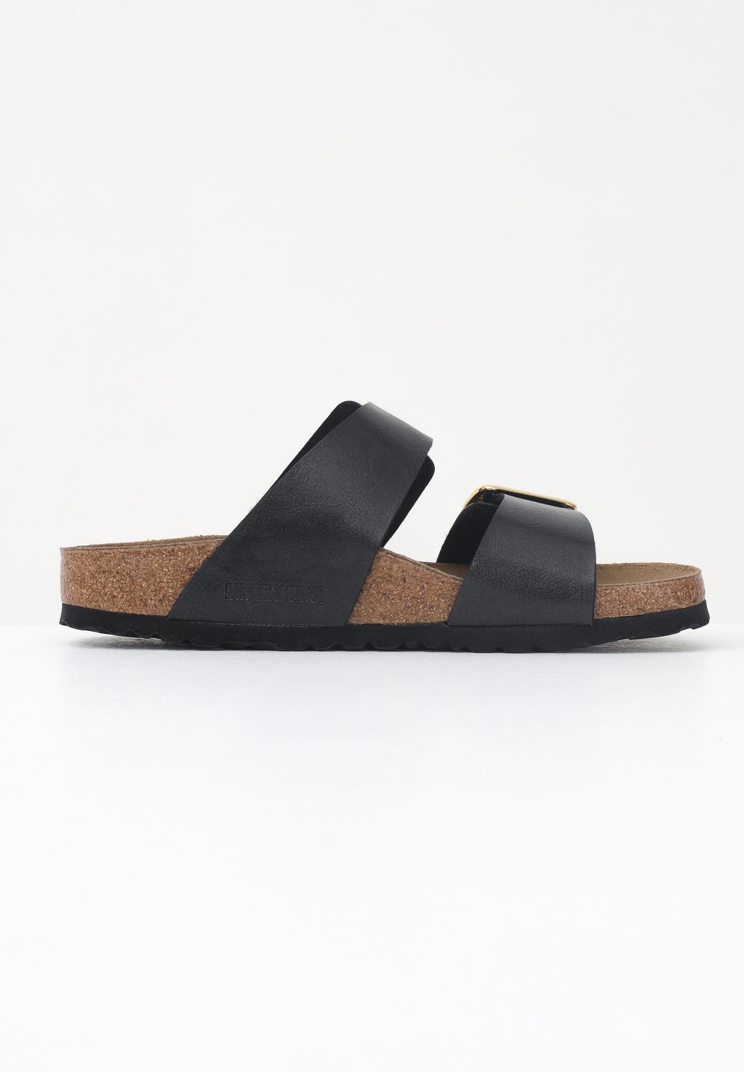 BIRKENSTOCK Ciabatte Sydney Cushion Buckle nere da donna 1029457 . BIRKENSTOCK