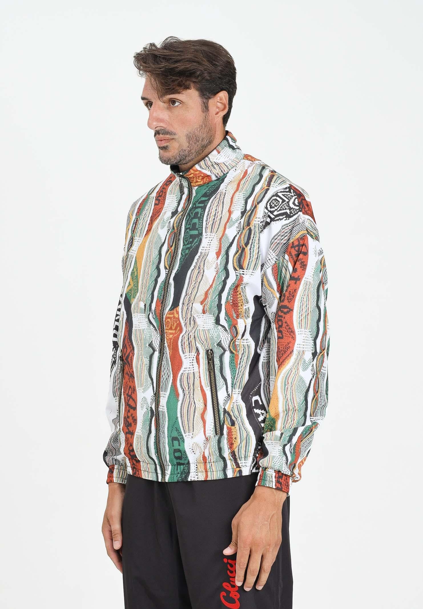 AUSTRALIAN Giacca a vento Knit Effect Printed bianca da uomo in collab con Carlo Colucci ACUGC0001 002 AUSTRALIAN