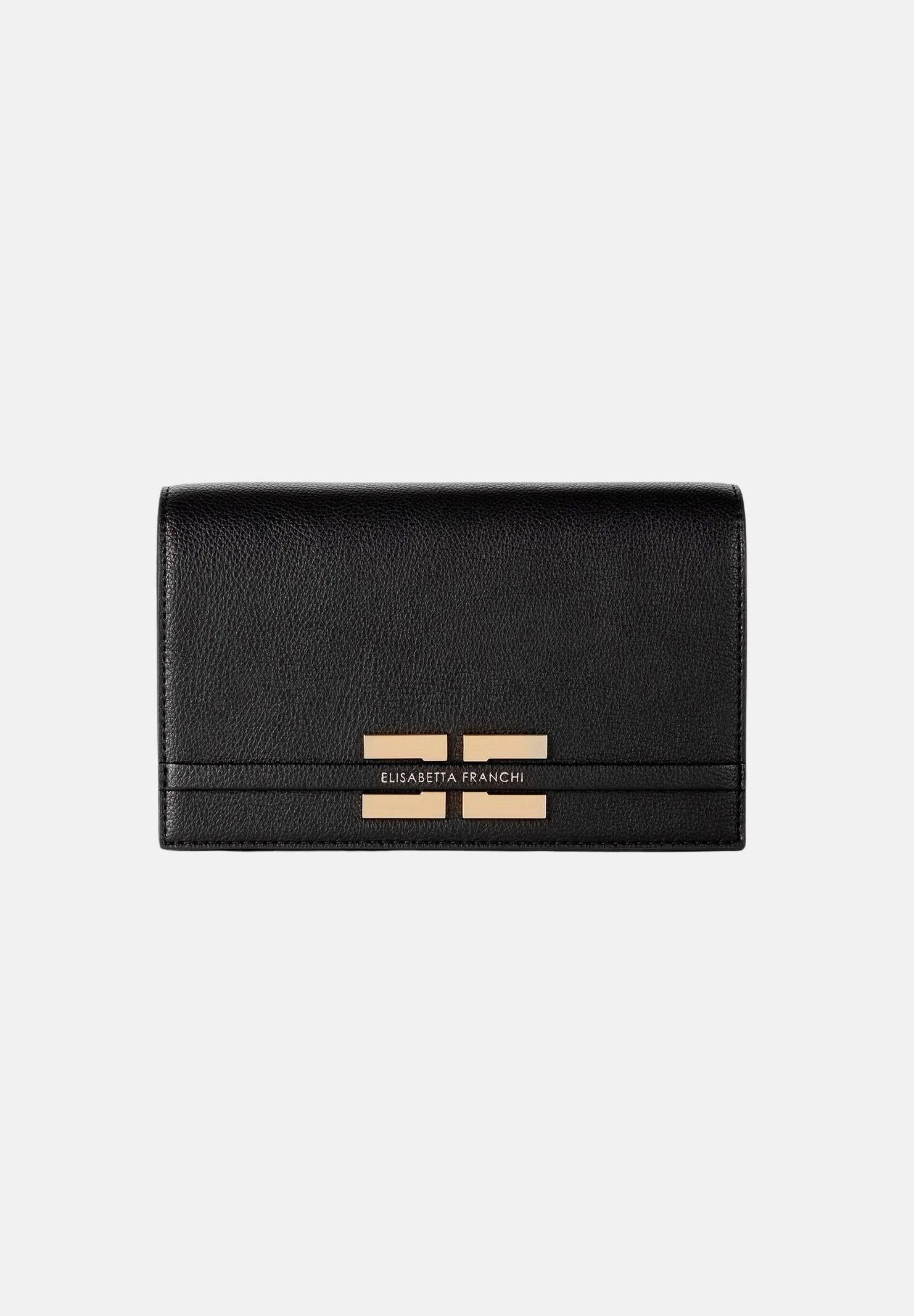 ELISABETTA FRANCHI Pochette nera da donna con logo BS40A61E2 110 ELISABETTA FRANCHI
