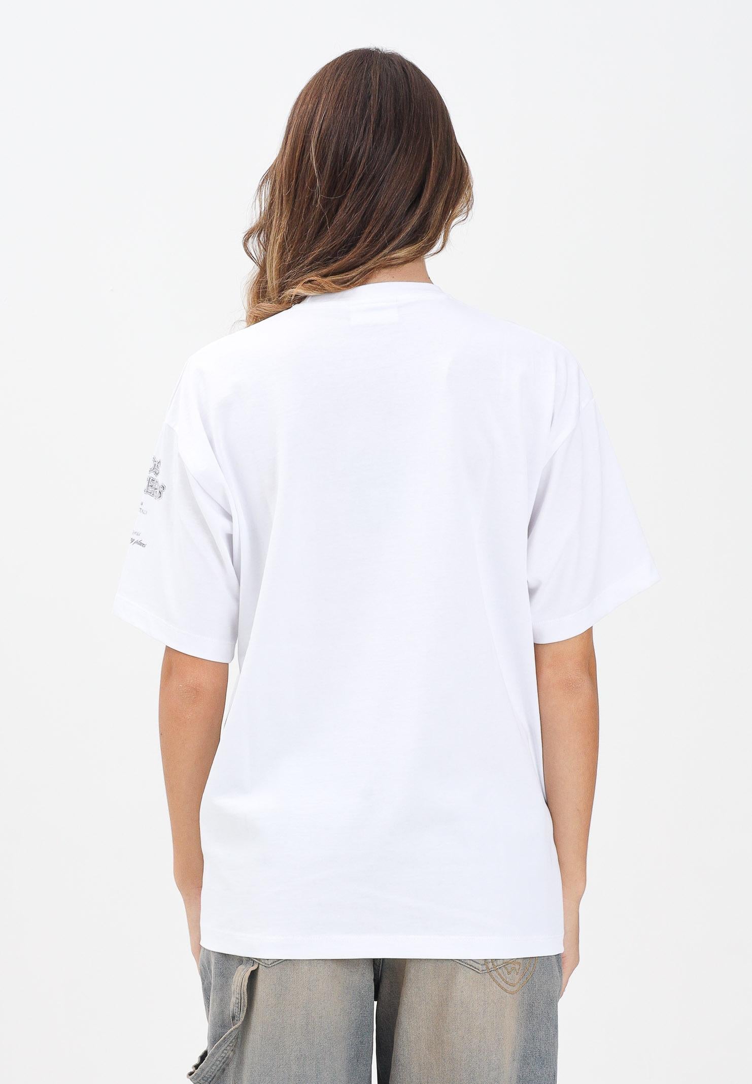 GCDS T-shirt a manica corta bianca per uomo e donna con stampa B2CM2317JF1 10 GCDS