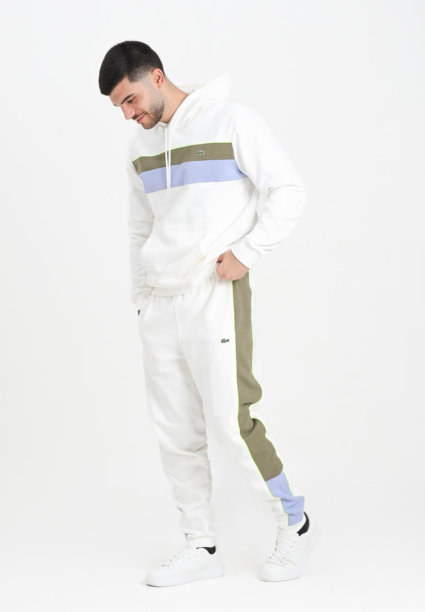 LACOSTE Pantalone sportivo bianco da uomo con motivo color block XH5923 9IV LACOSTE
