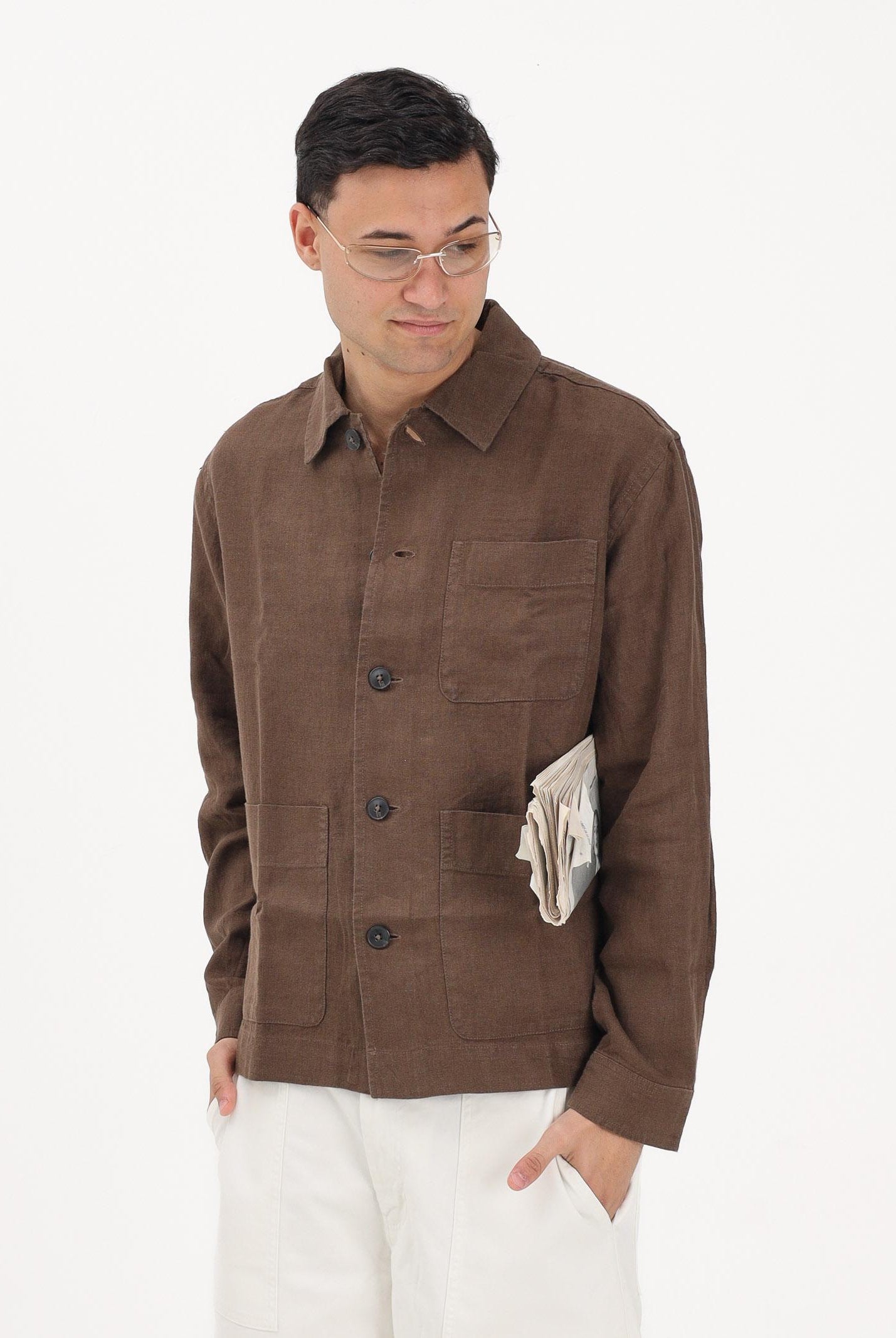 SELECTED HOMME Camicia a manica lunga marrone da uomo 16100325 DE SELECTED HOMME