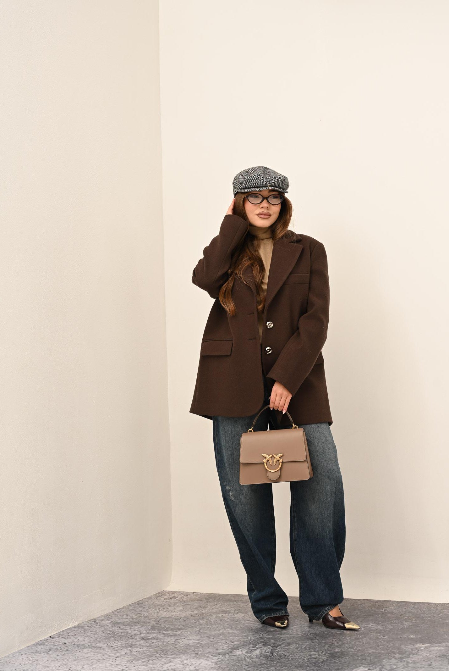 SANTAS Cappotto corto LUMIÈRE marrone da donna PV2620 MA SANTAS