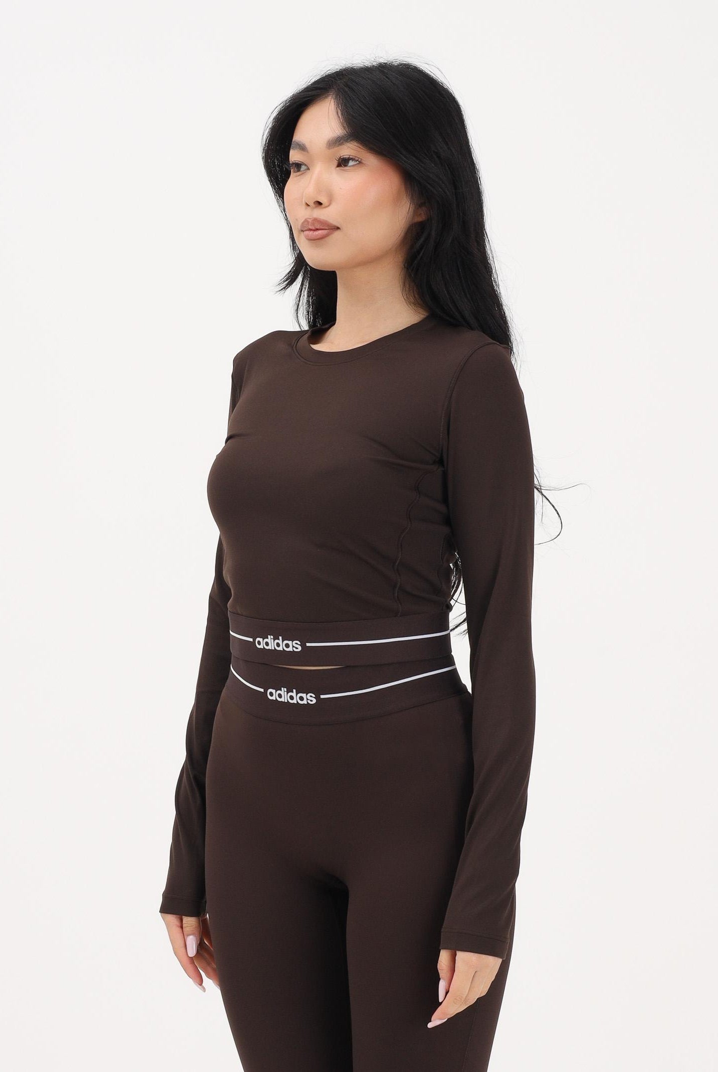 ADIDAS PERFORMANCE Top a manica lunga Hyperglam marrone da donna KR0373 . ADIDAS PERFORMANCE