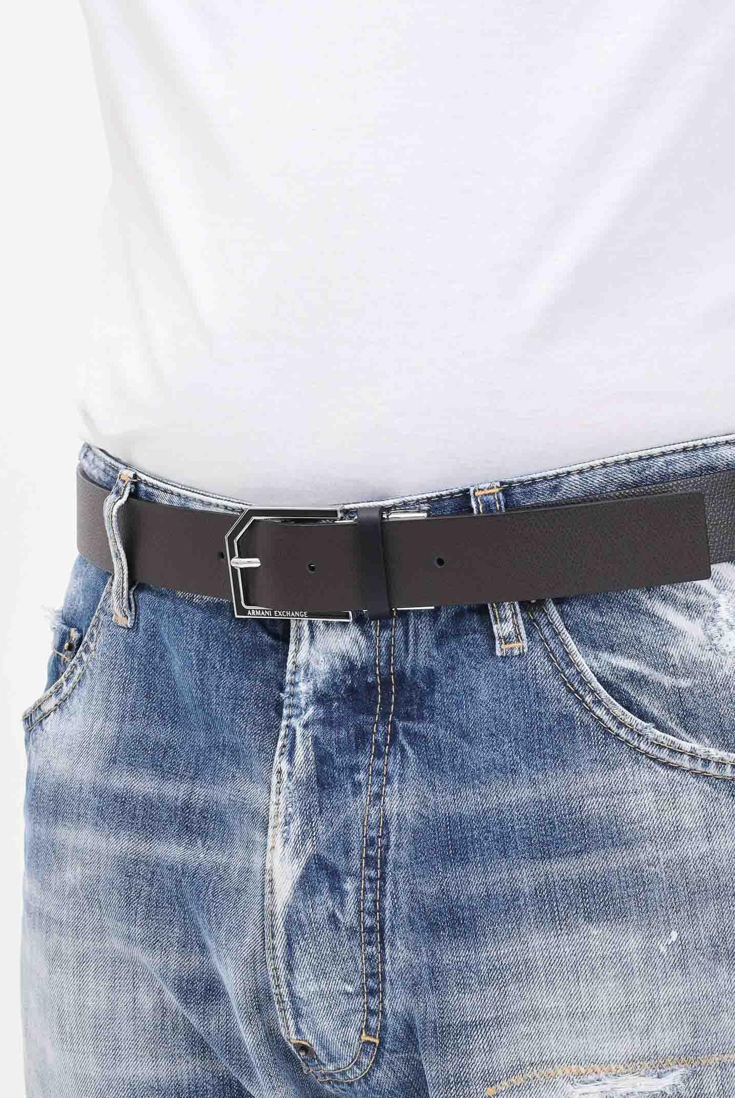 ARMANI EXCHANGE Cintura reversibile moro e blu da uomo XM000596AF12665 M6107 ARMANI EXCHANGE