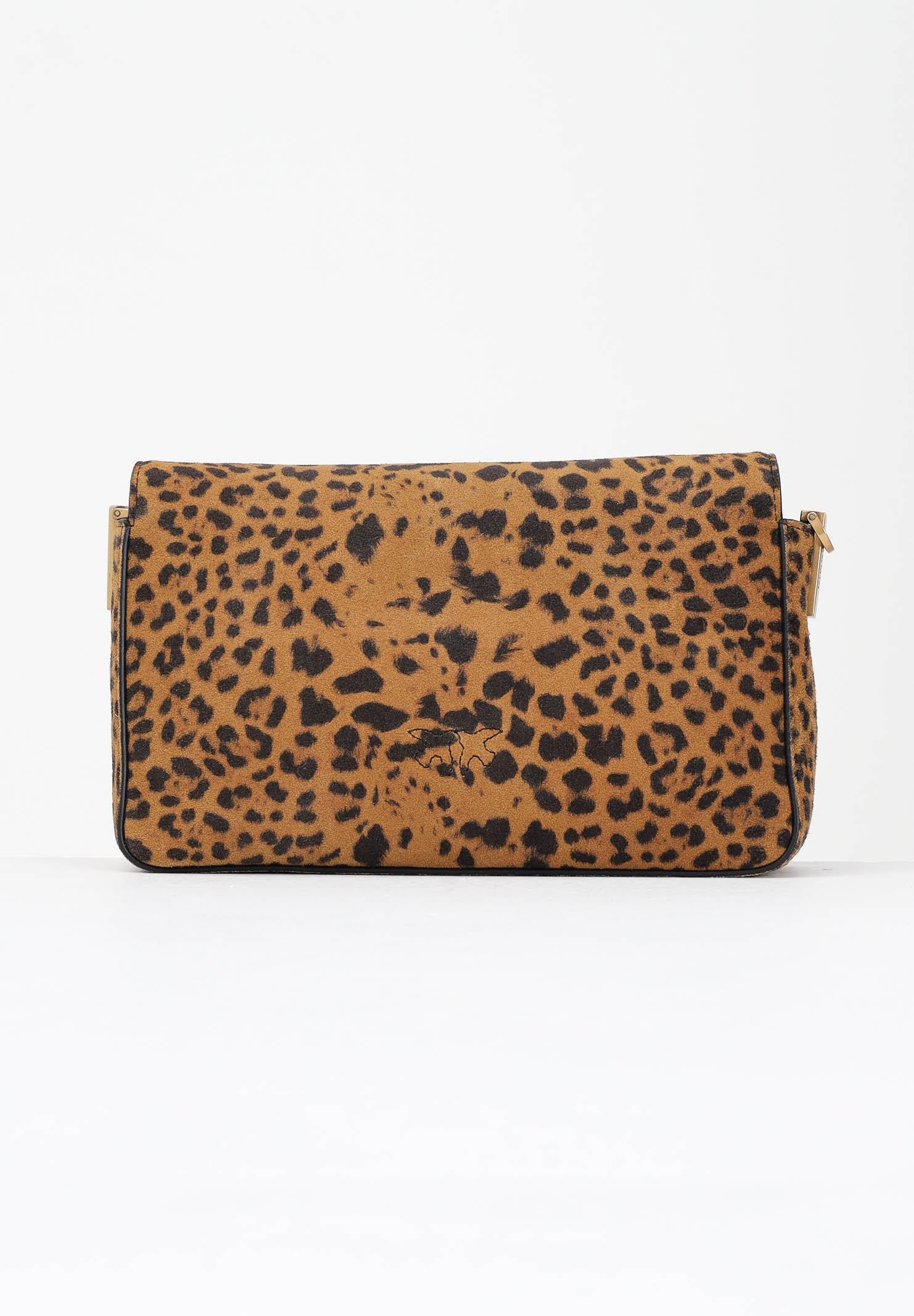 PINKO Borsa a tracolla Slouchy cammello da donna in Suede Leopardato 106244A32A M35Q PINKO