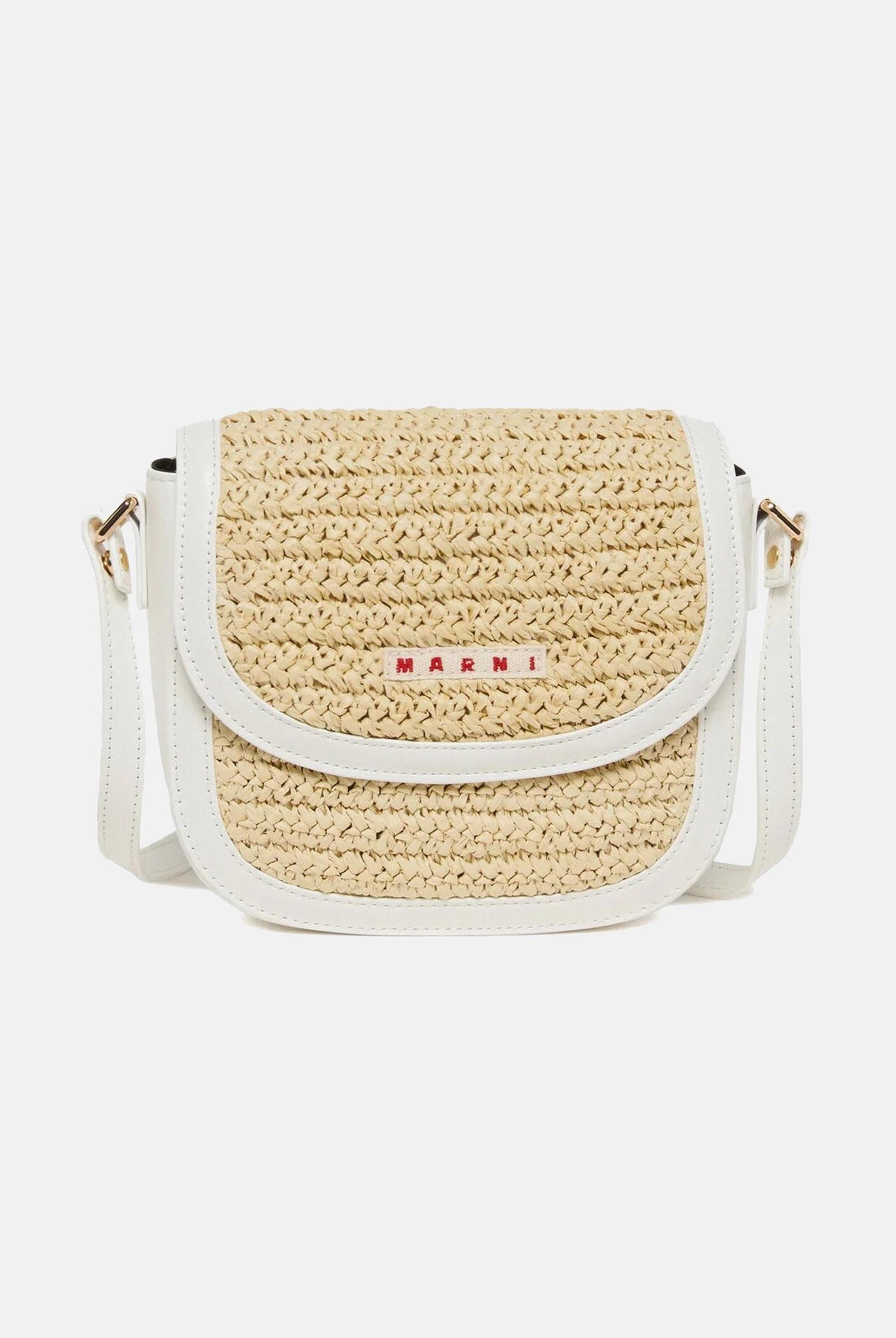 MARNI Borsa a tracolla Smile paglia e bianca da donna M01828M00WR 0M114 MARNI
