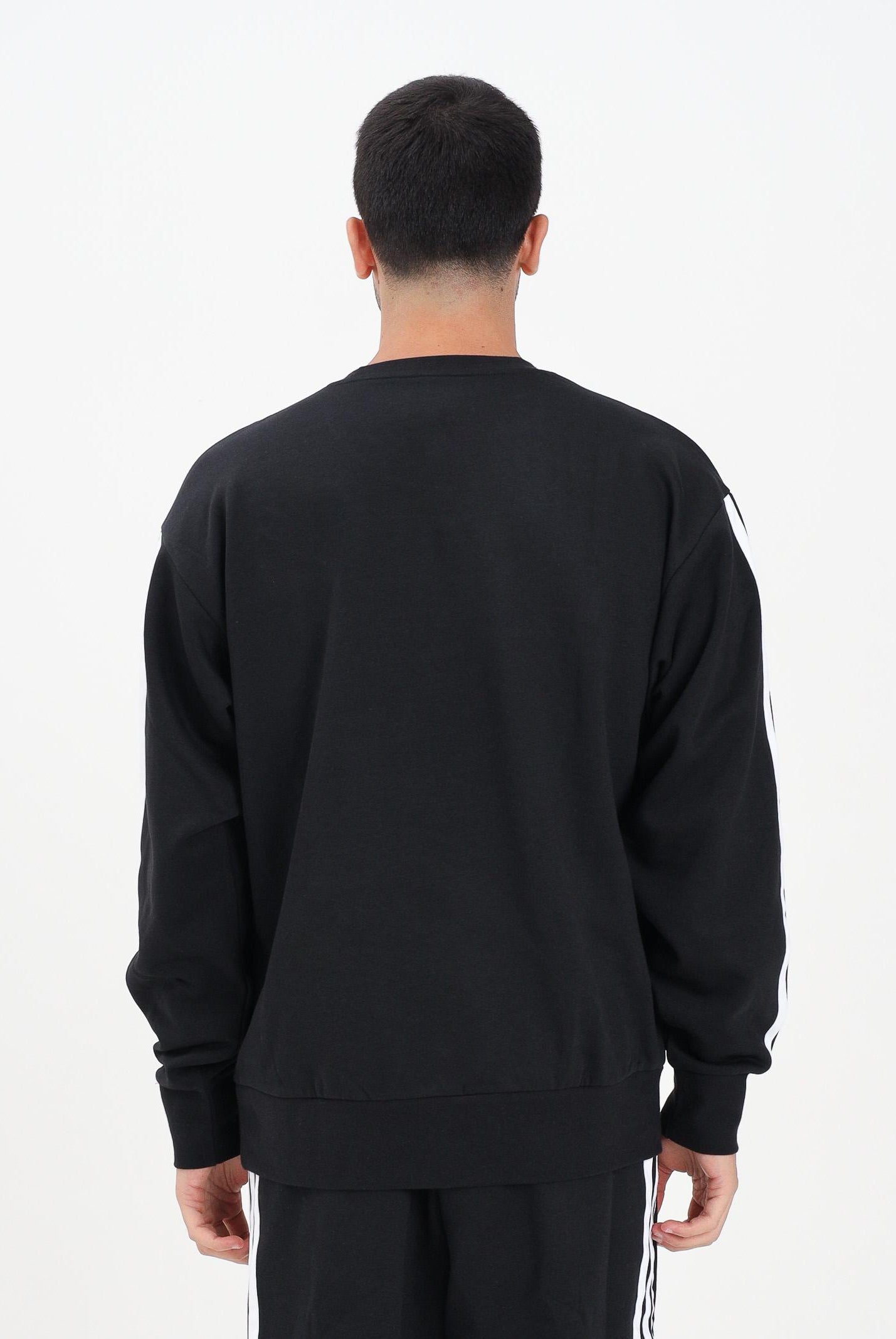 ADIDAS PERFORMANCE Felpa girocollo Essentials 3-Stripes Fleece nera da uomo JE6304 . ADIDAS PERFORMANCE