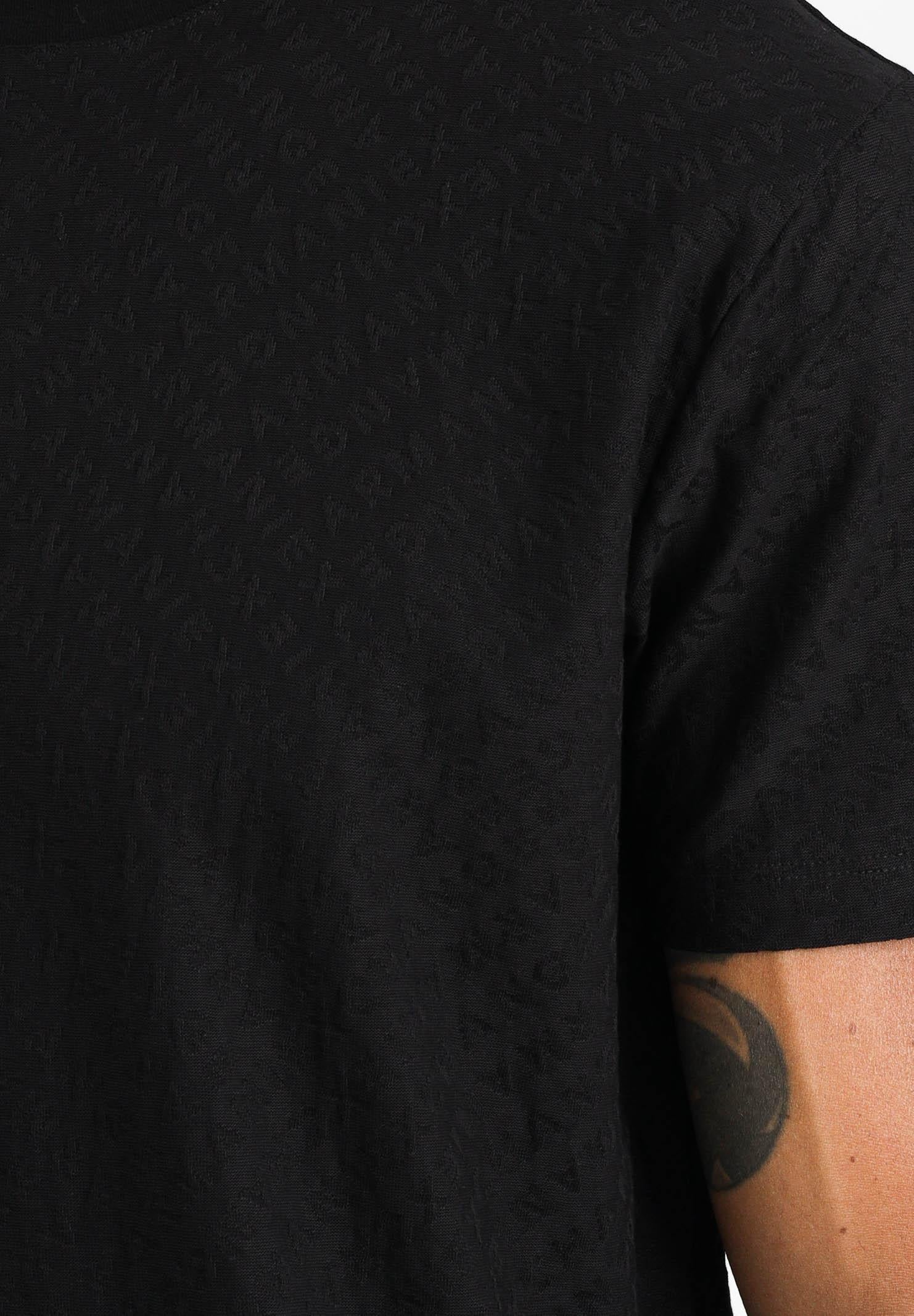 ARMANI EXCHANGE T-shirt a manica corta nera da uomo con fantasia logo jacquard XM001431AF10337 FC022 ARMANI EXCHANGE